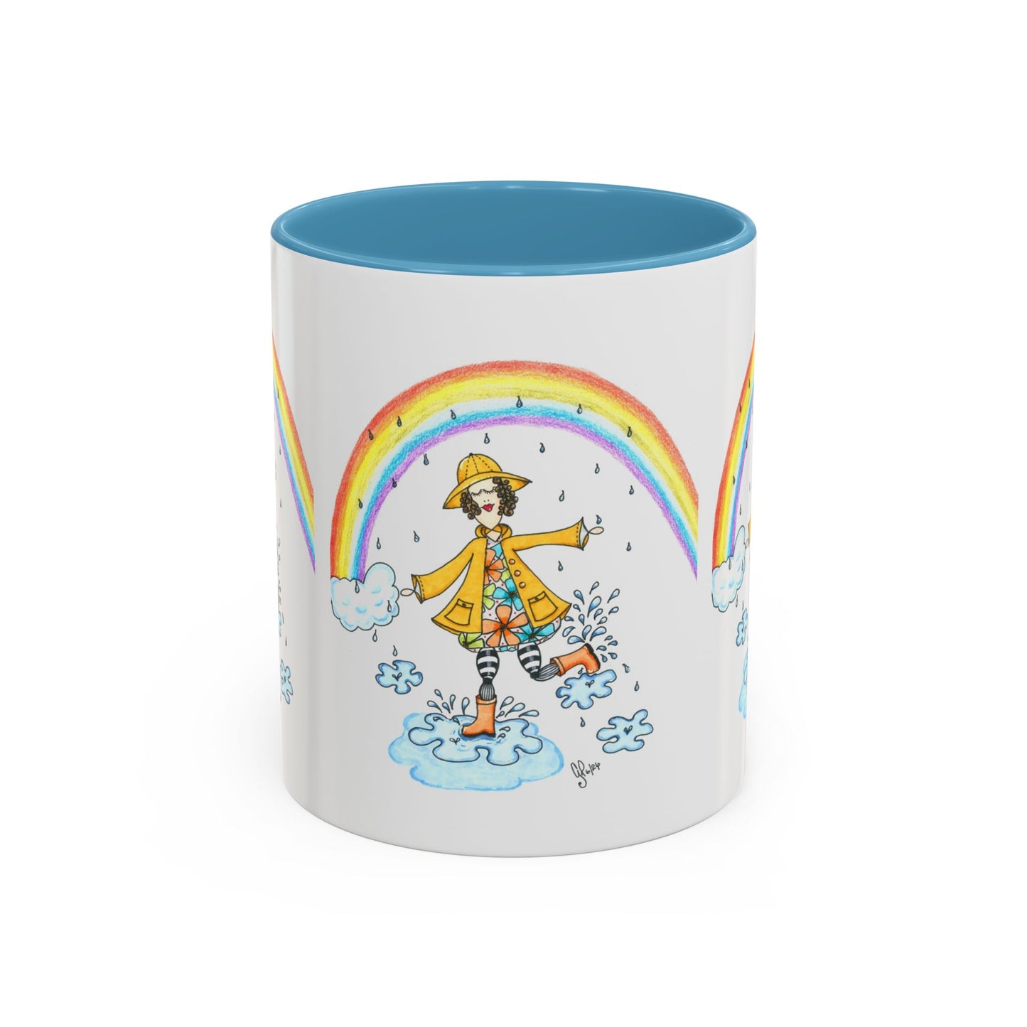 Dancing In The Rain Accent Coffee Mug (11, 15oz)