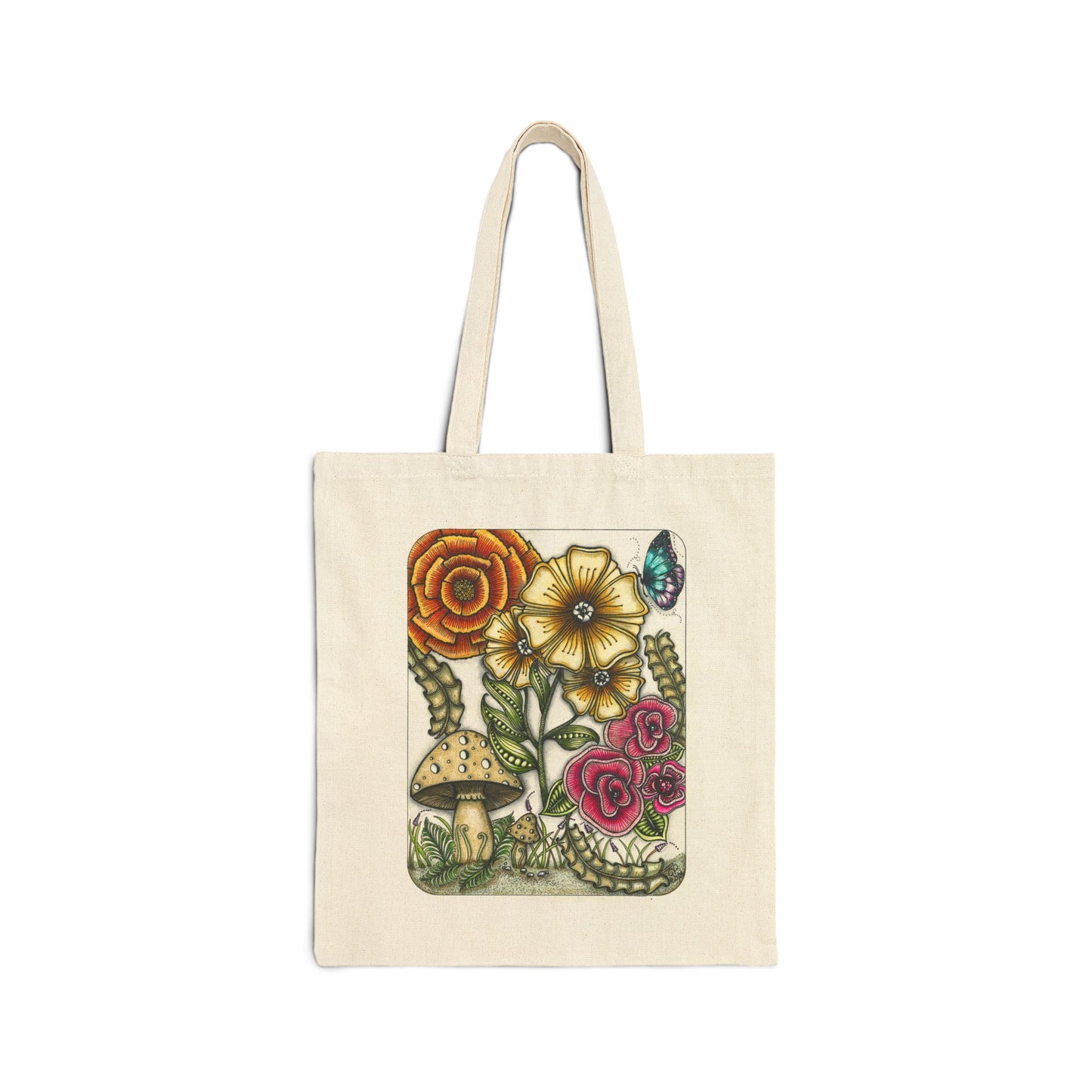 Wild Flowers Cotton Canvas Tote Bag