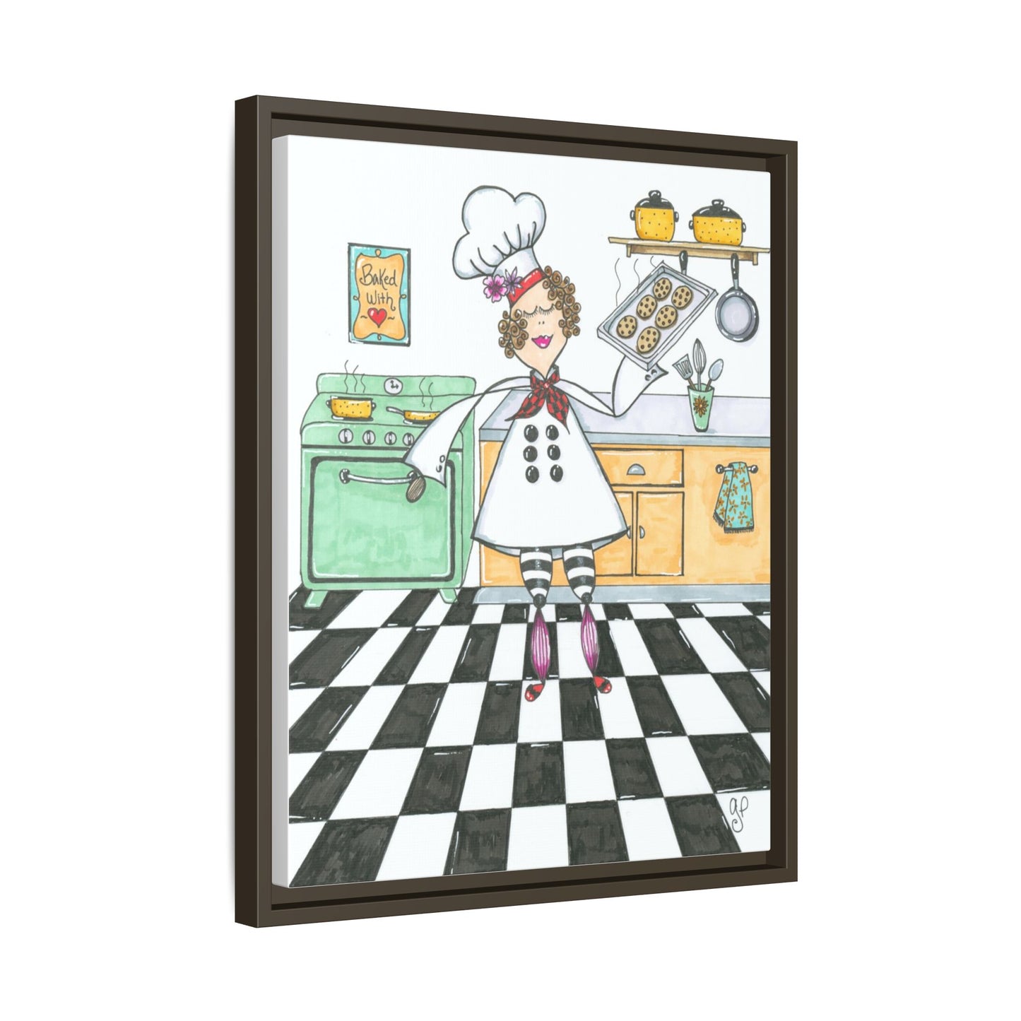 She Bakes! Matte Canvas, Framed (Multi-color)