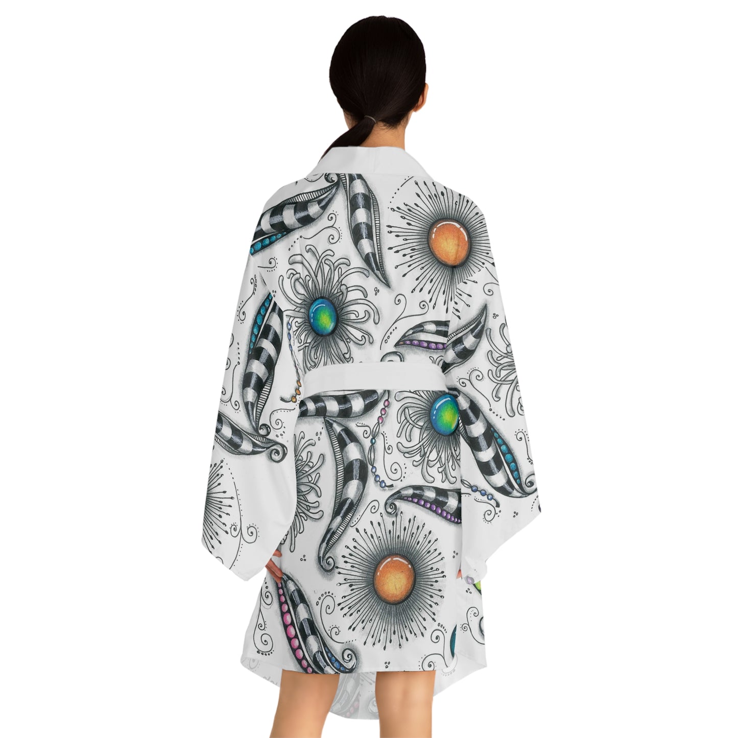 Zen Whimsy Long Sleeve Kimono Robe