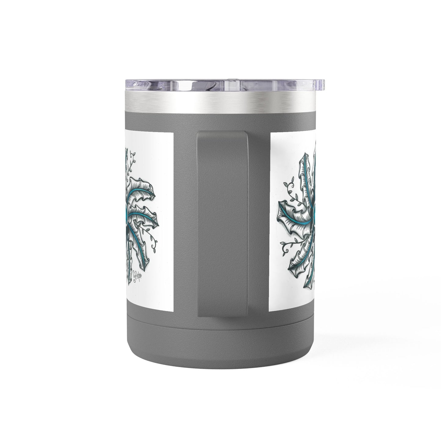 Teal Gem Coffee Mug Tumbler, 15oz