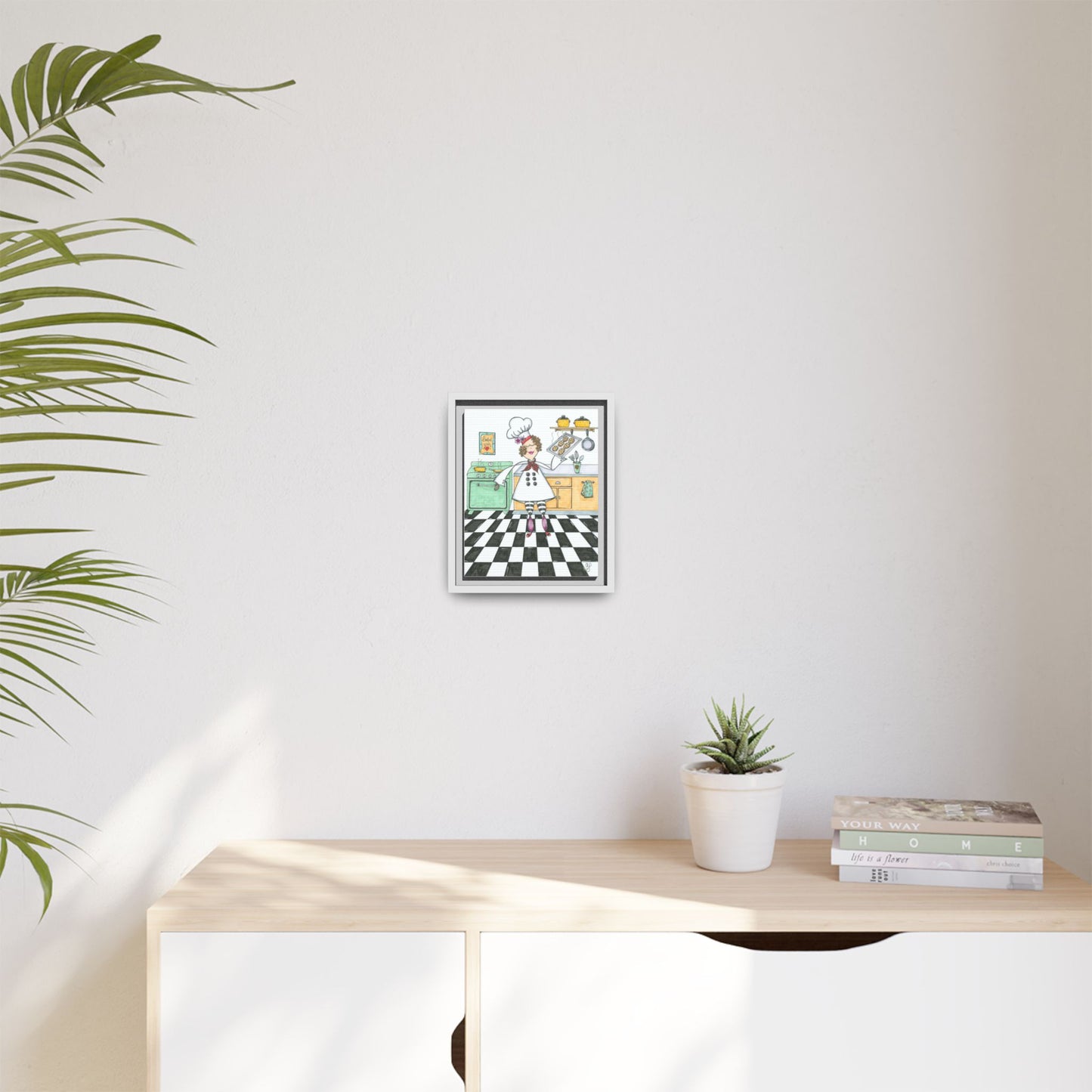 She Bakes! Matte Canvas, Framed (Multi-color)