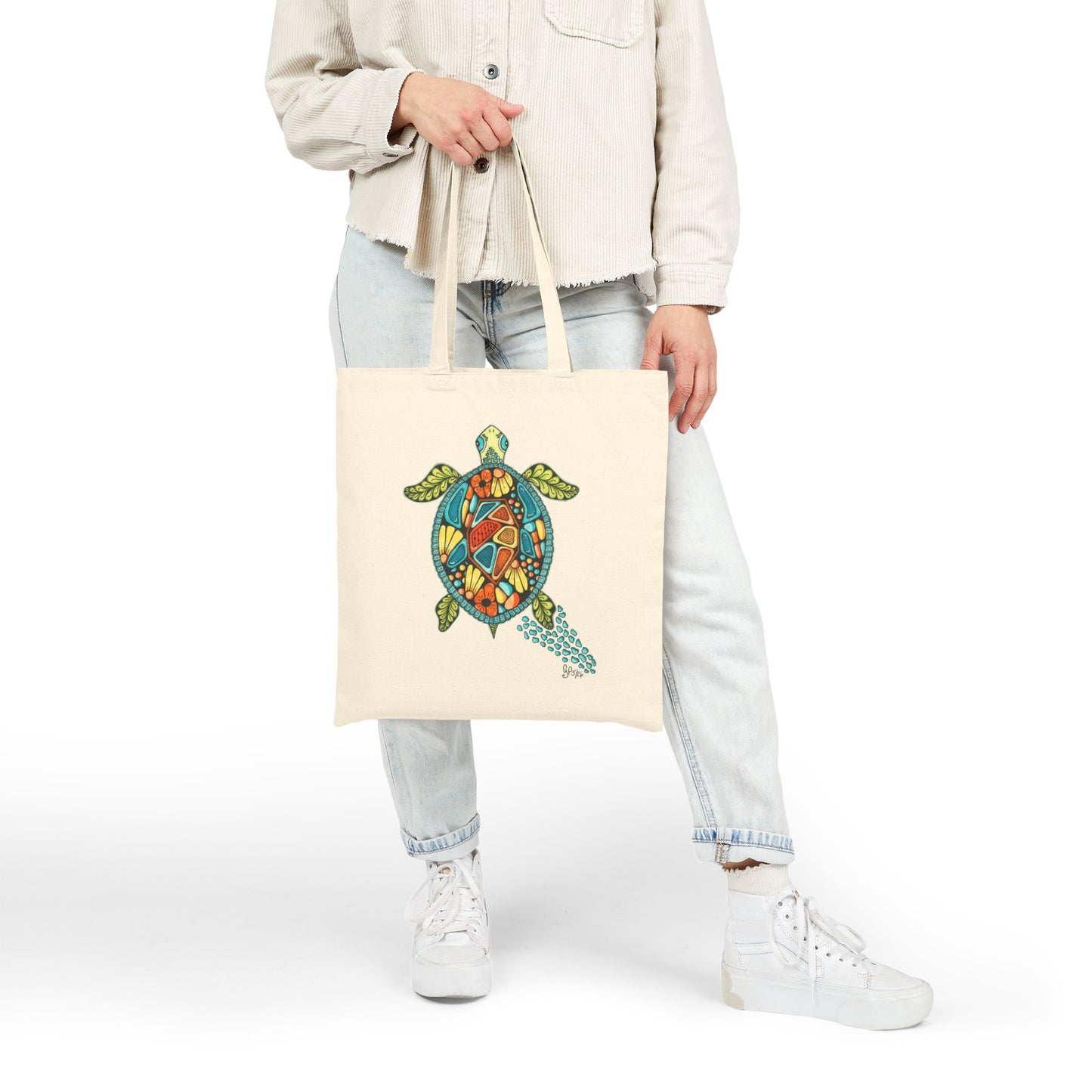 Sea Turtle Cotton Canvas Tote Bag