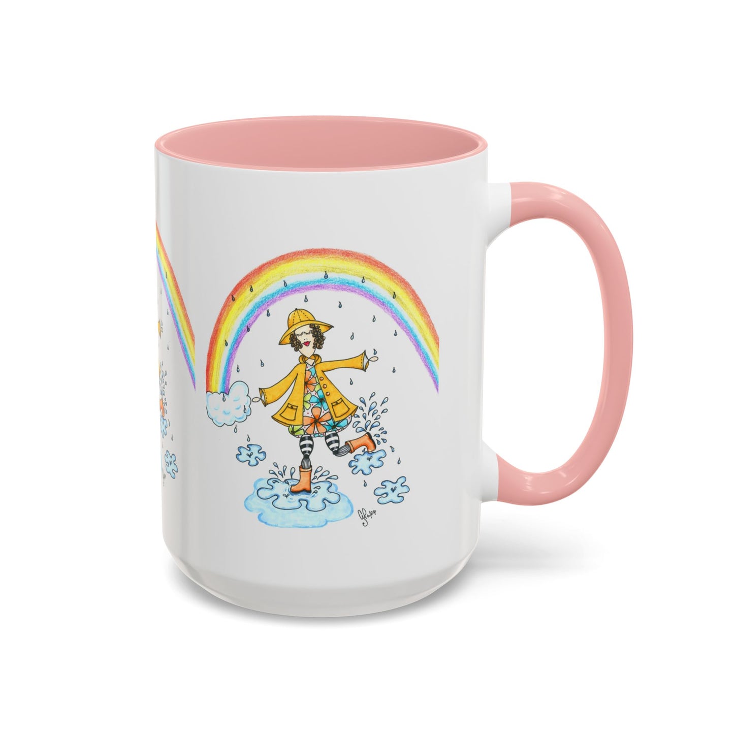 Dancing In The Rain Accent Coffee Mug (11, 15oz)