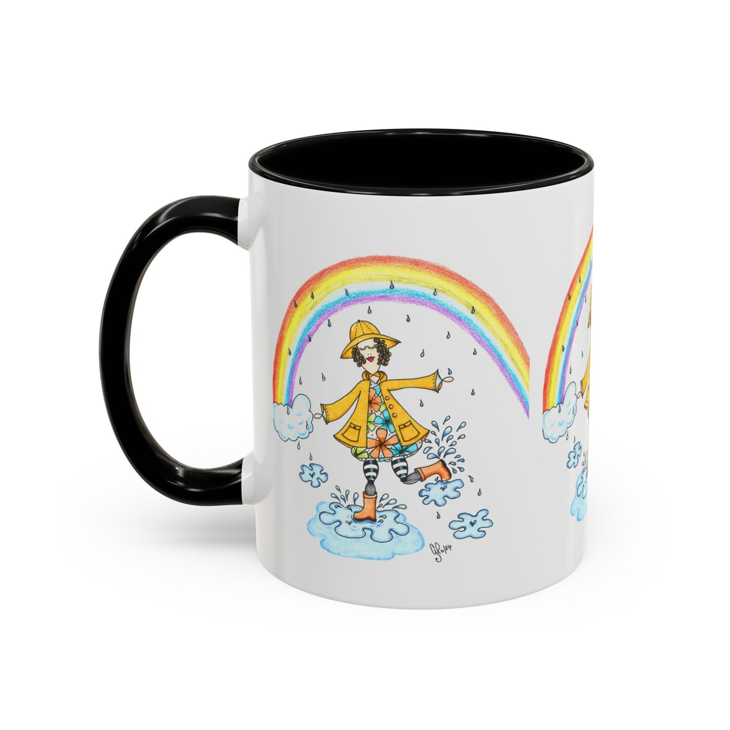 Dancing In The Rain Accent Coffee Mug (11, 15oz)