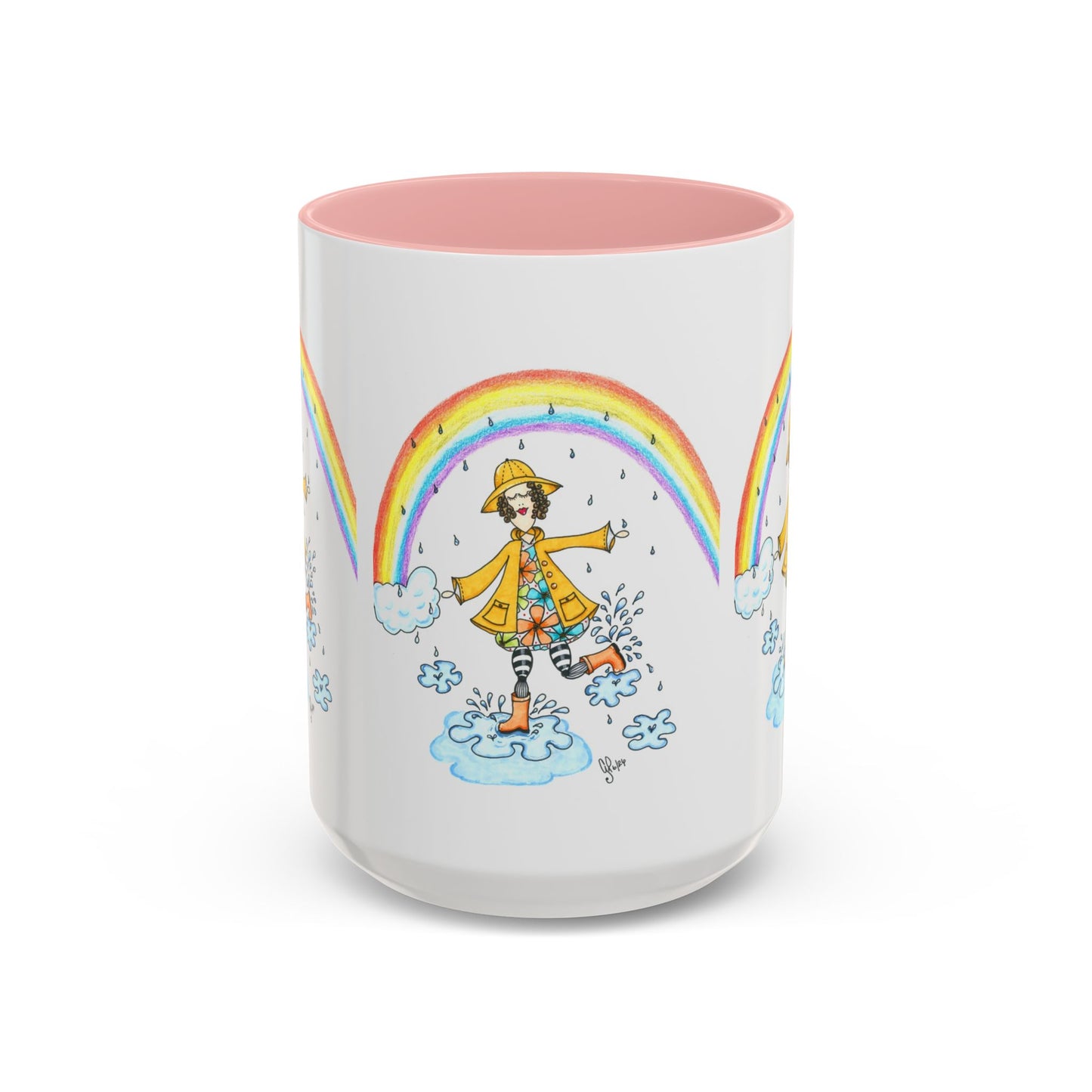 Dancing In The Rain Accent Coffee Mug (11, 15oz)