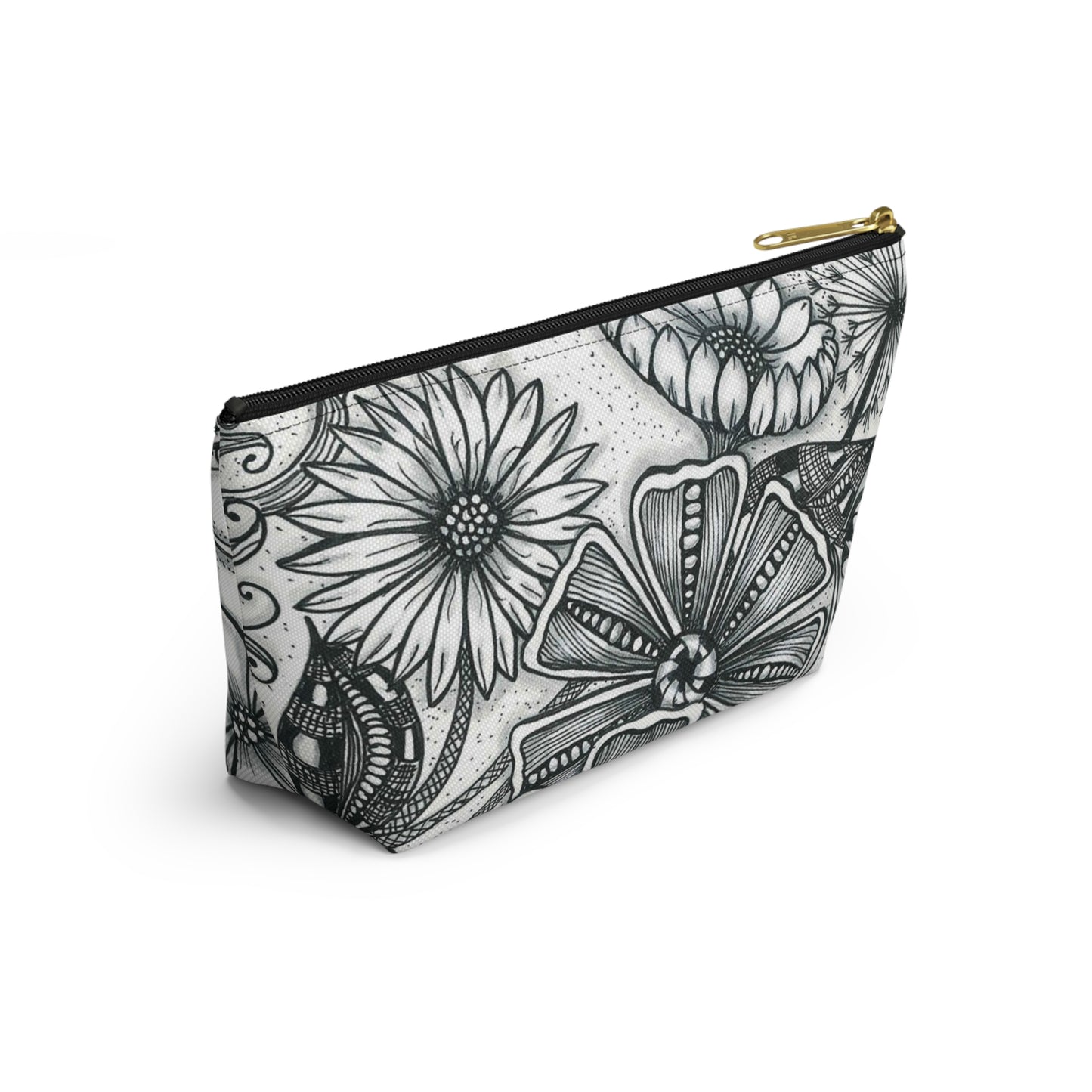 Zen Flowers Accessory Pouch w T-bottom