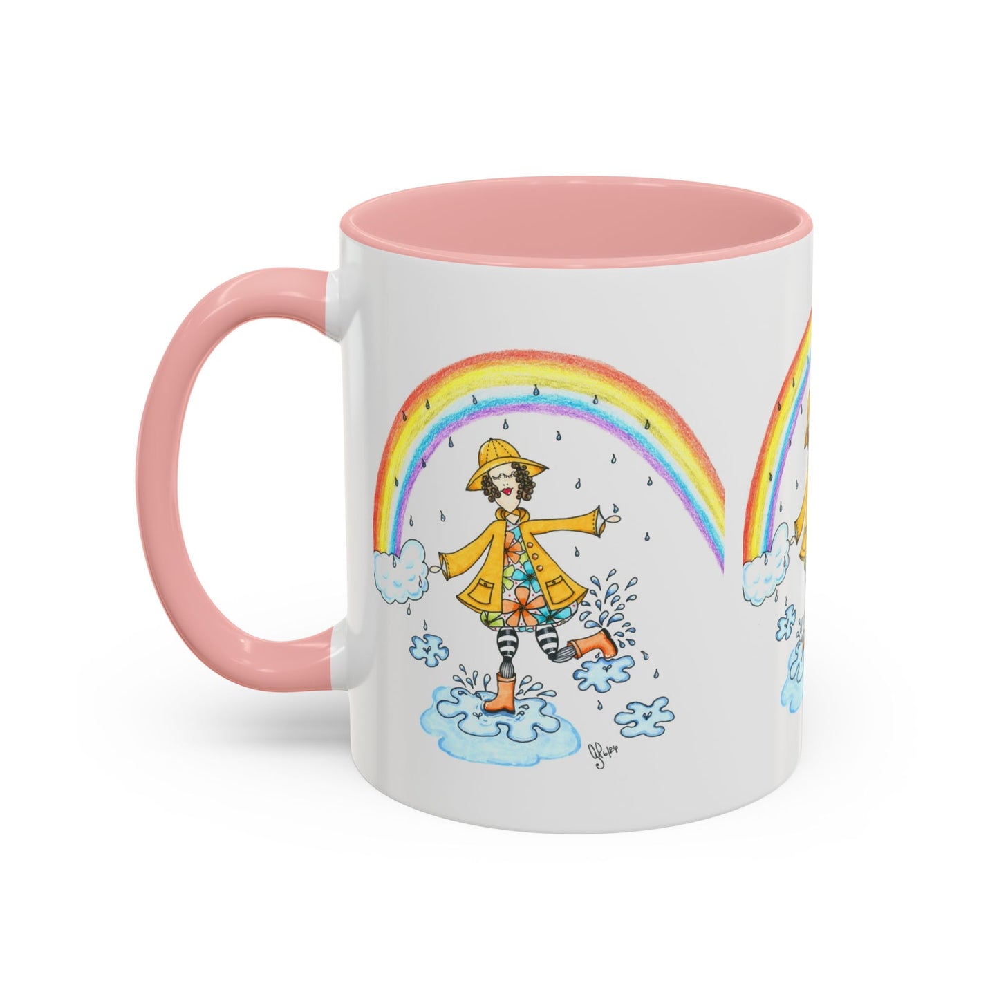 Dancing In The Rain Accent Coffee Mug (11, 15oz)