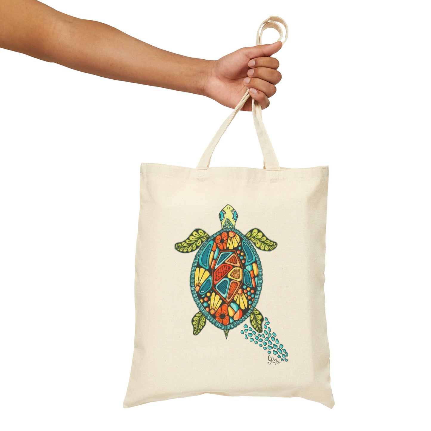 Sea Turtle Cotton Canvas Tote Bag