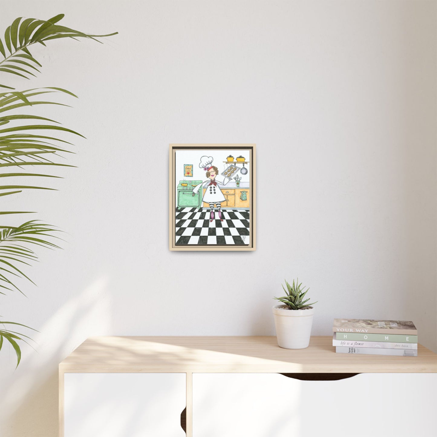 She Bakes! Matte Canvas, Framed (Multi-color)
