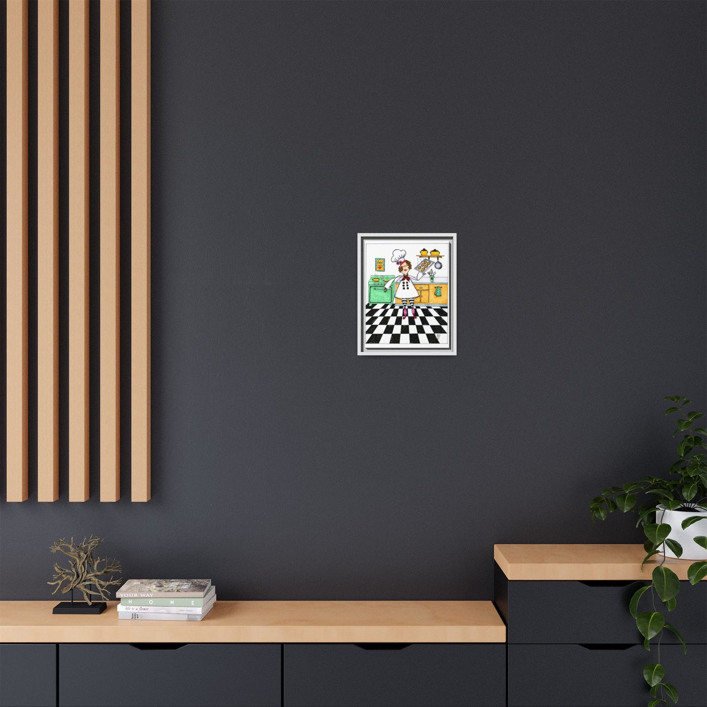 She Bakes! Matte Canvas, Framed (Multi-color)
