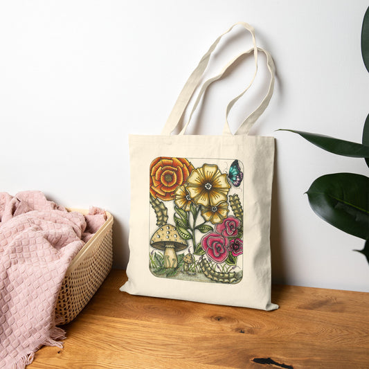 Wild Flowers Cotton Canvas Tote Bag