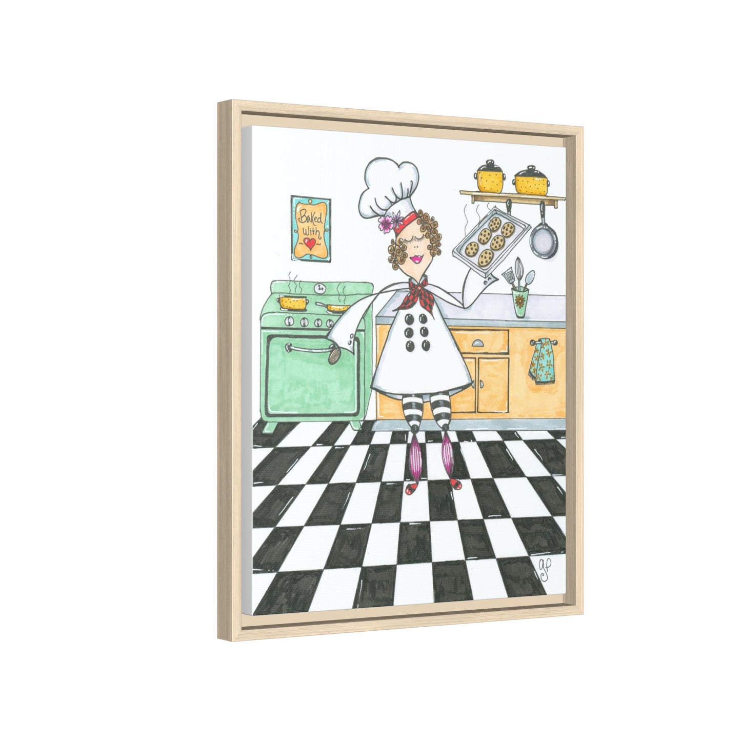 She Bakes! Matte Canvas, Framed (Multi-color)