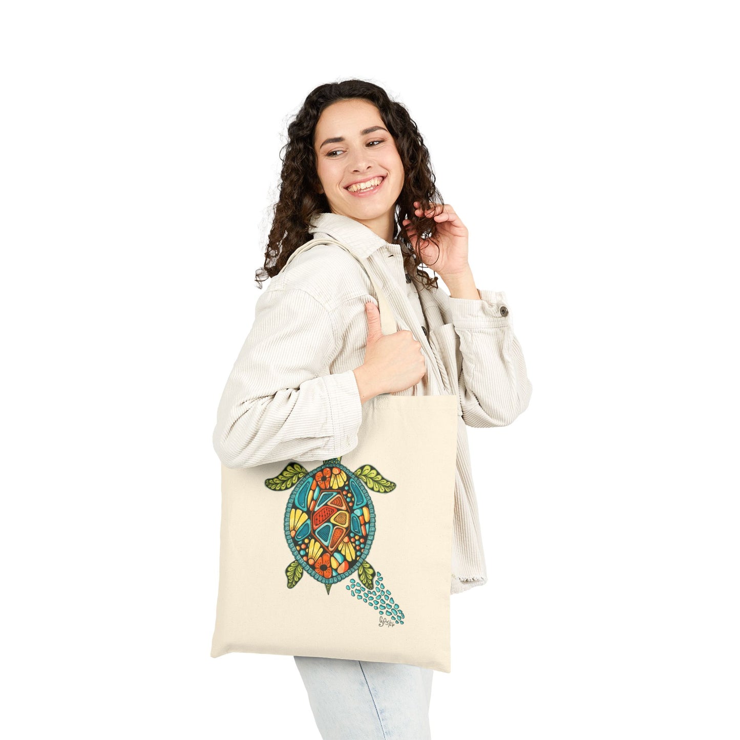 Sea Turtle Cotton Canvas Tote Bag