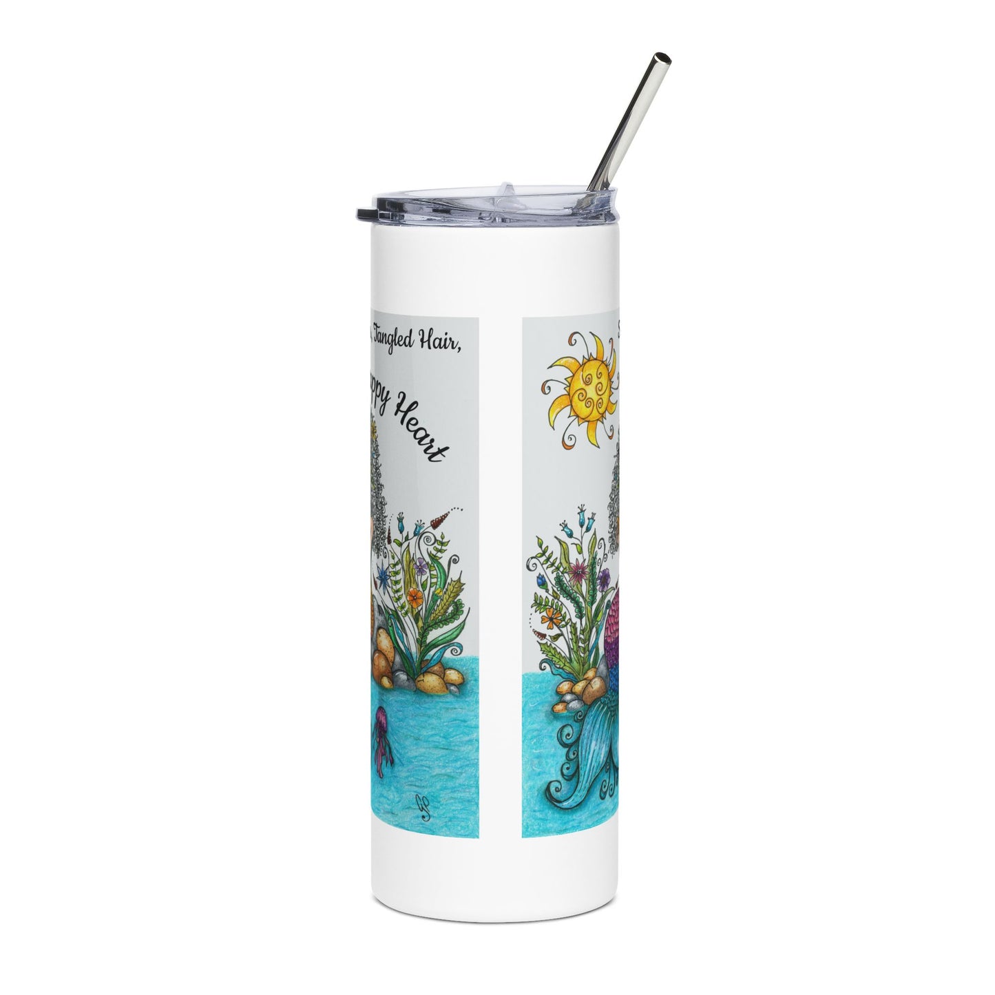 Stainless Steel Tumbler, With Straw 20oz