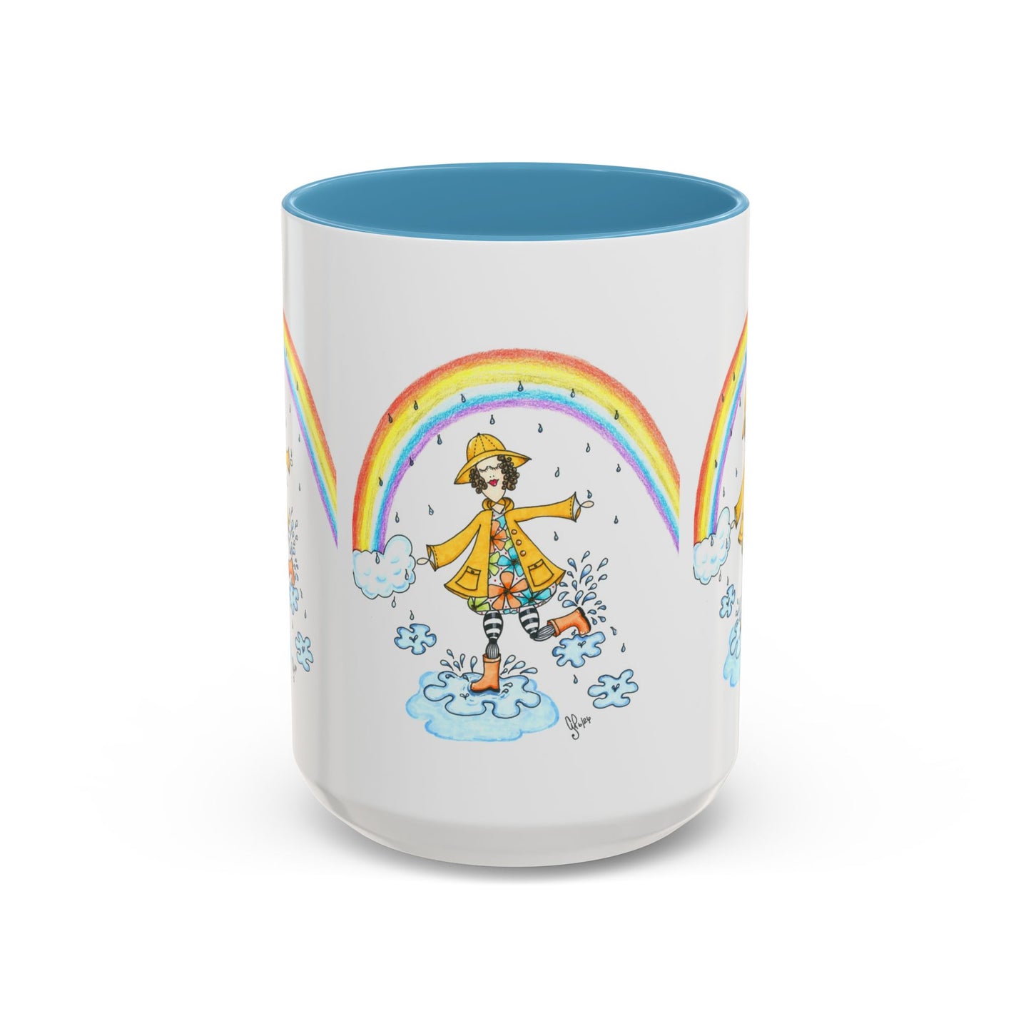 Dancing In The Rain Accent Coffee Mug (11, 15oz)