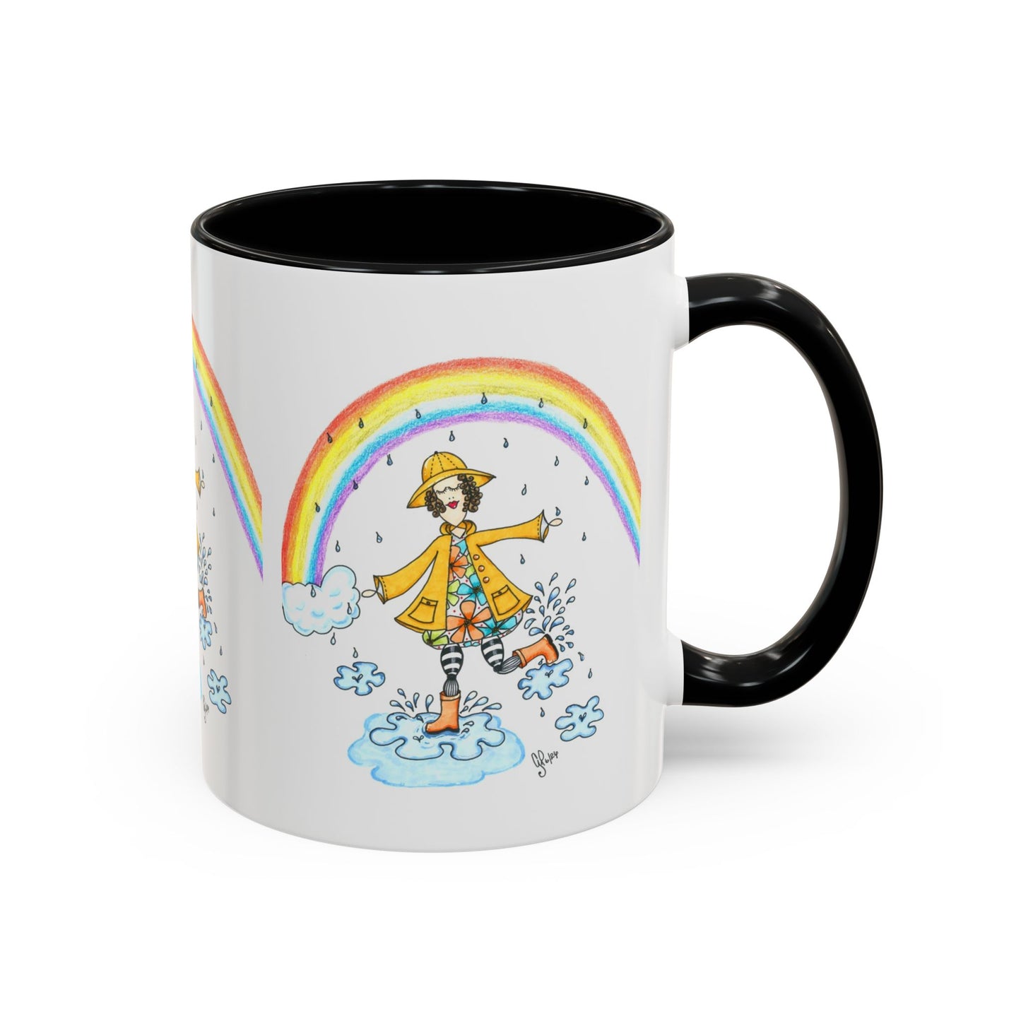 Dancing In The Rain Accent Coffee Mug (11, 15oz)