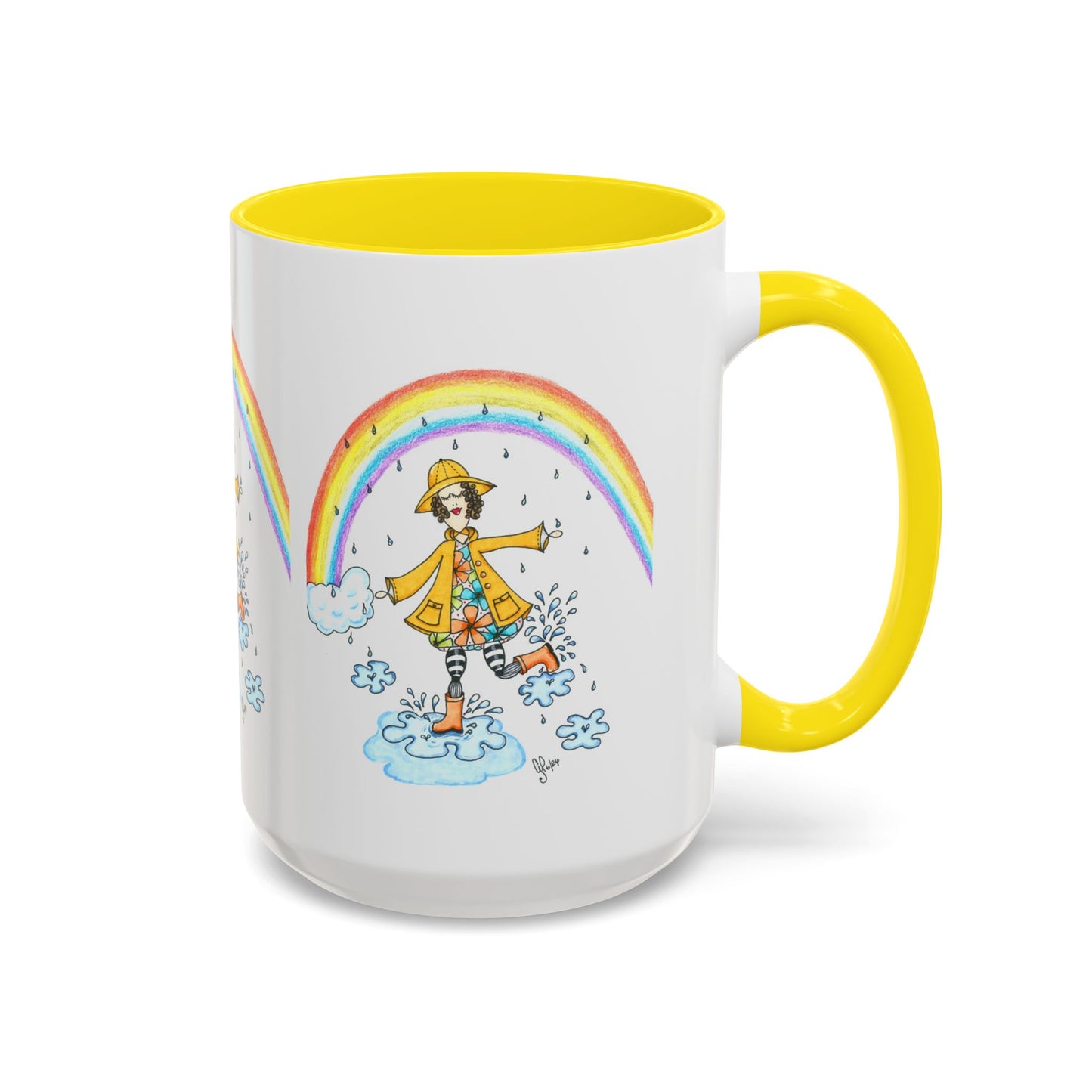 Dancing In The Rain Accent Coffee Mug (11, 15oz)