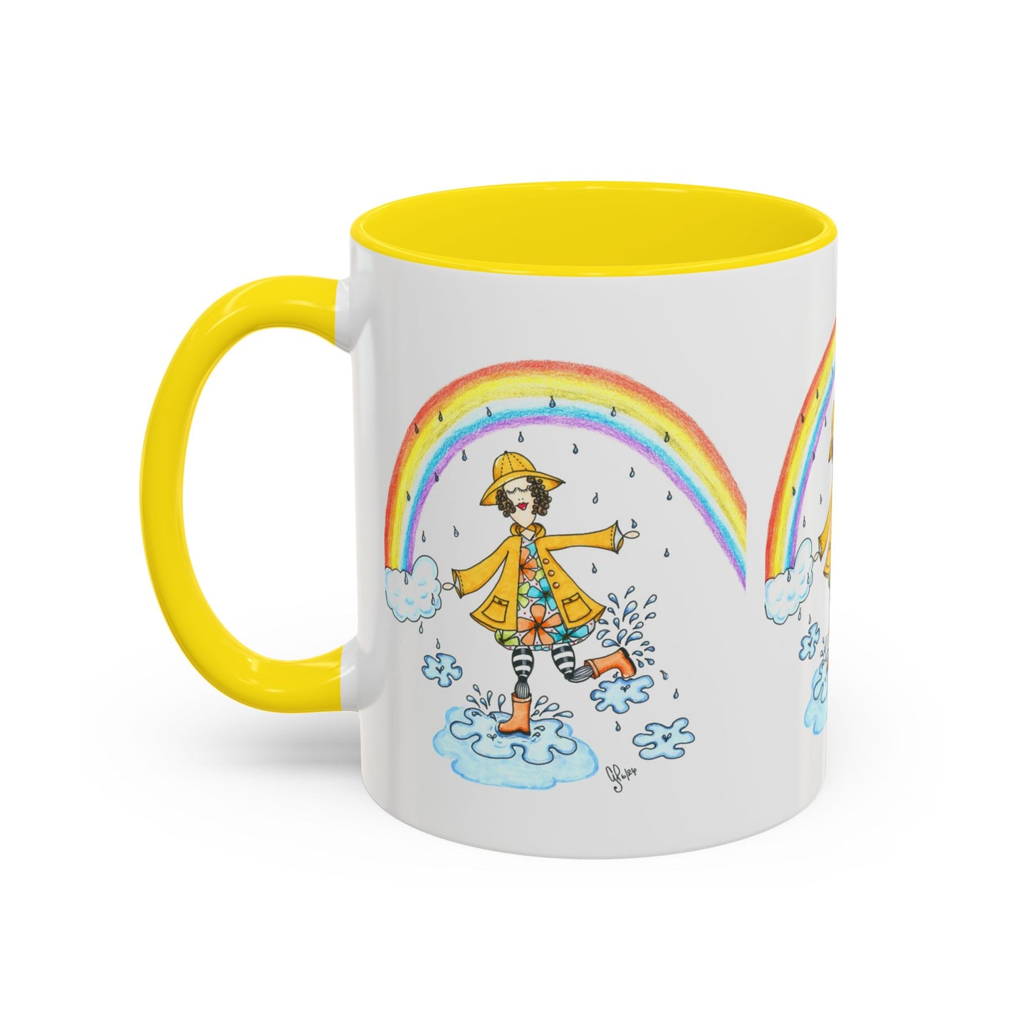 Dancing In The Rain Accent Coffee Mug (11, 15oz)