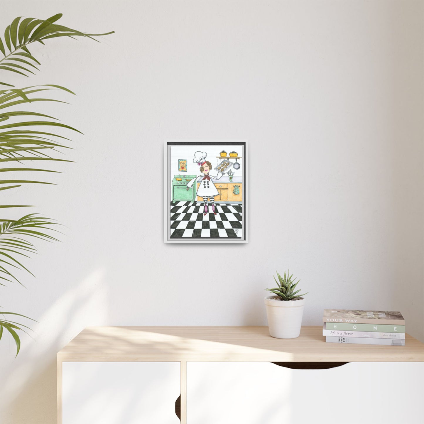 She Bakes! Matte Canvas, Framed (Multi-color)