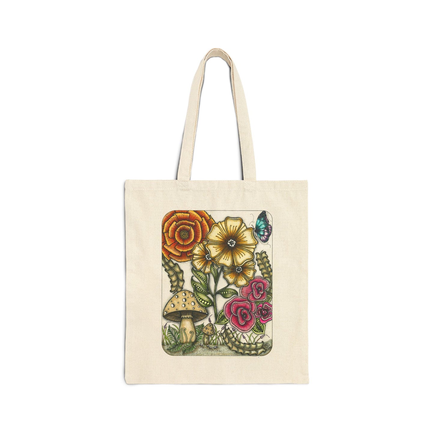 Wild Flowers Cotton Canvas Tote Bag