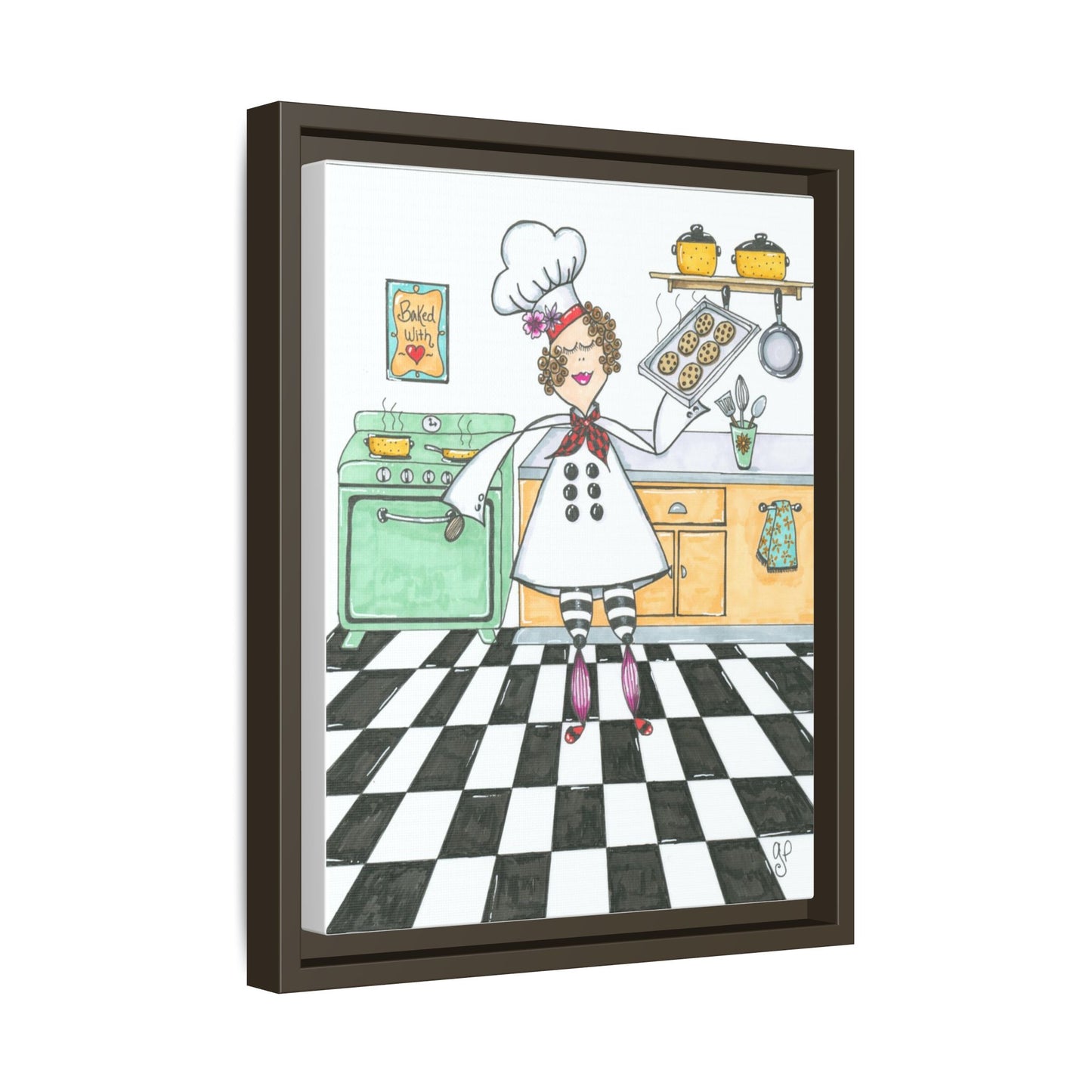 She Bakes! Matte Canvas, Framed (Multi-color)