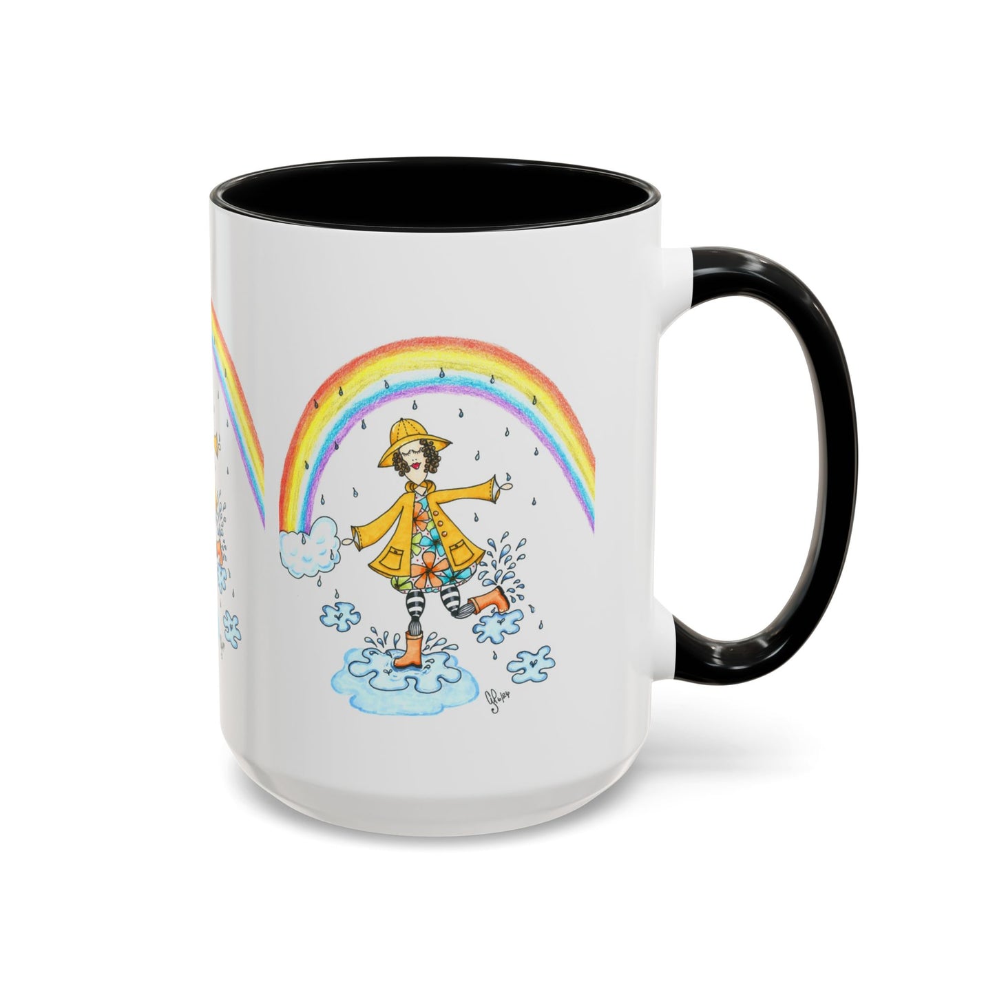 Dancing In The Rain Accent Coffee Mug (11, 15oz)
