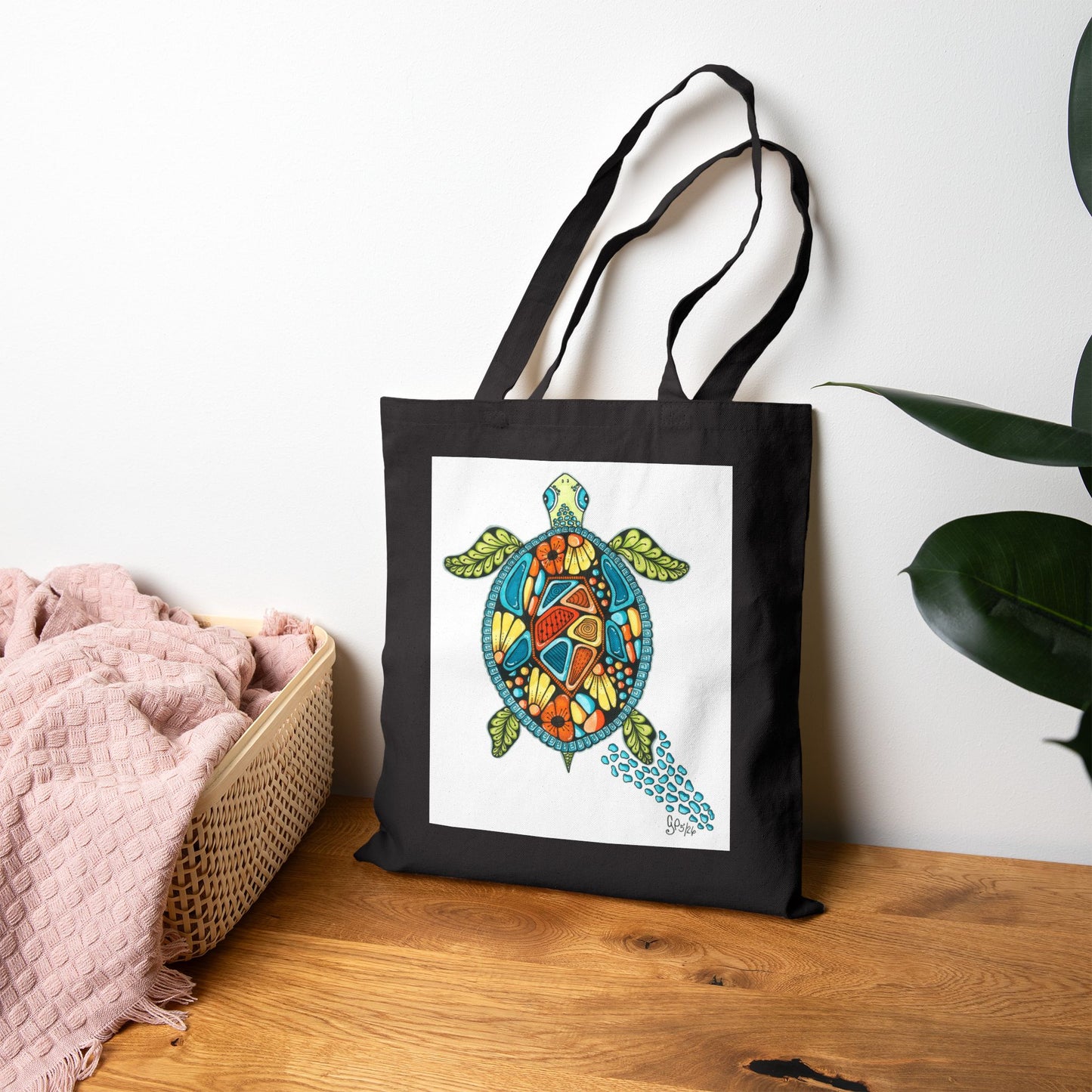 Sea Turtle Cotton Canvas Tote Bag