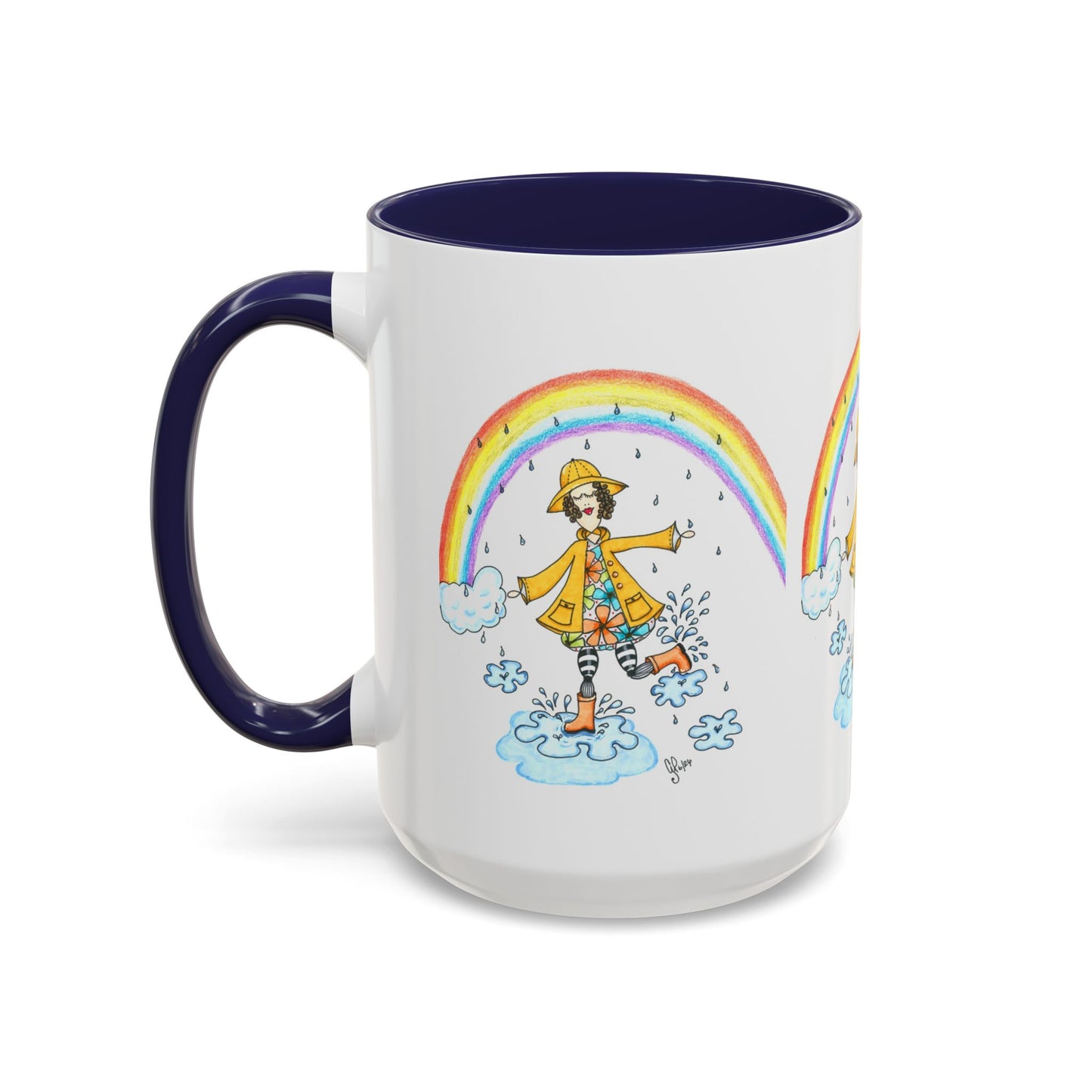 Dancing In The Rain Accent Coffee Mug (11, 15oz)