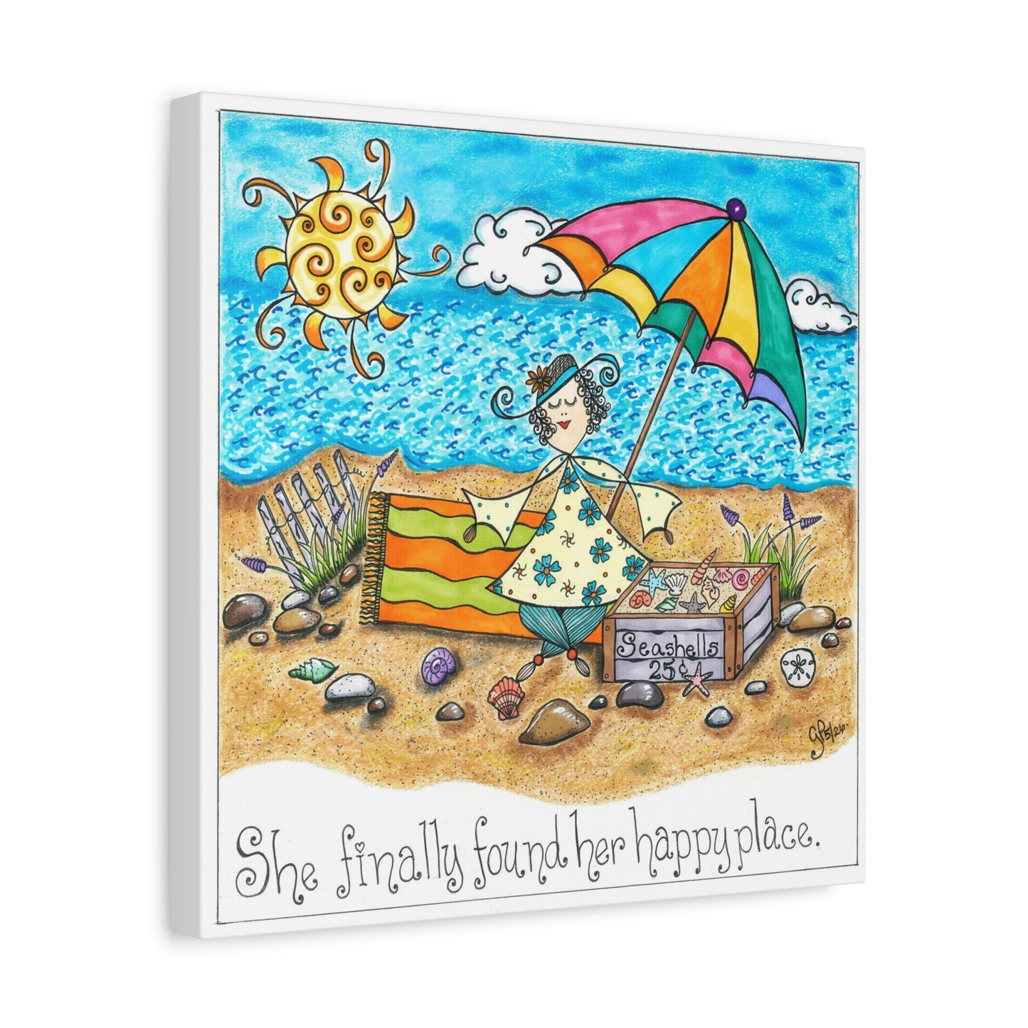 Happy Place Matte Canvas, Stretched, 1.25"