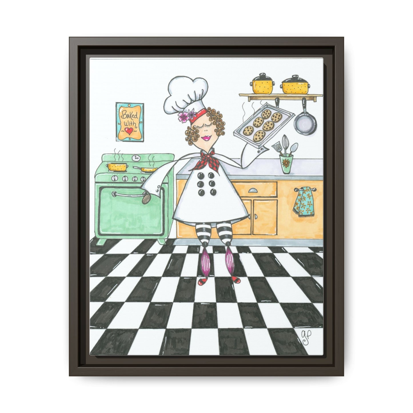 She Bakes! Matte Canvas, Framed (Multi-color)