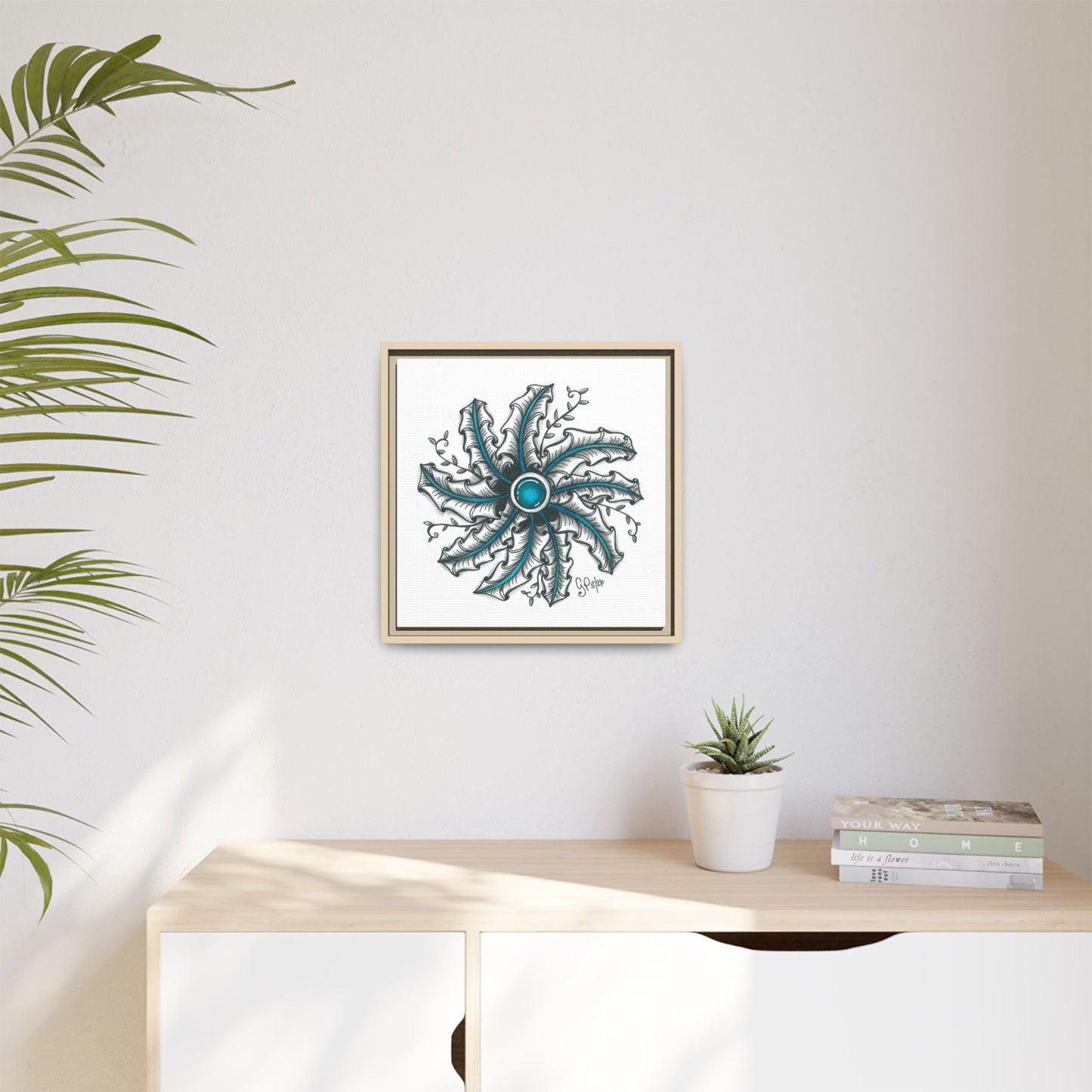 Zen Design Matte Canvas, Framed (Multi-color)
