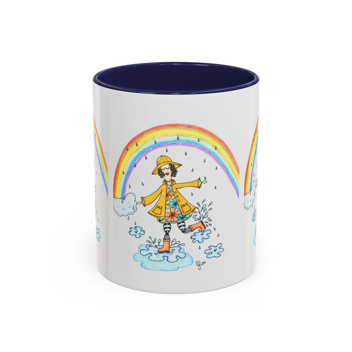 Dancing In The Rain Accent Coffee Mug (11, 15oz)