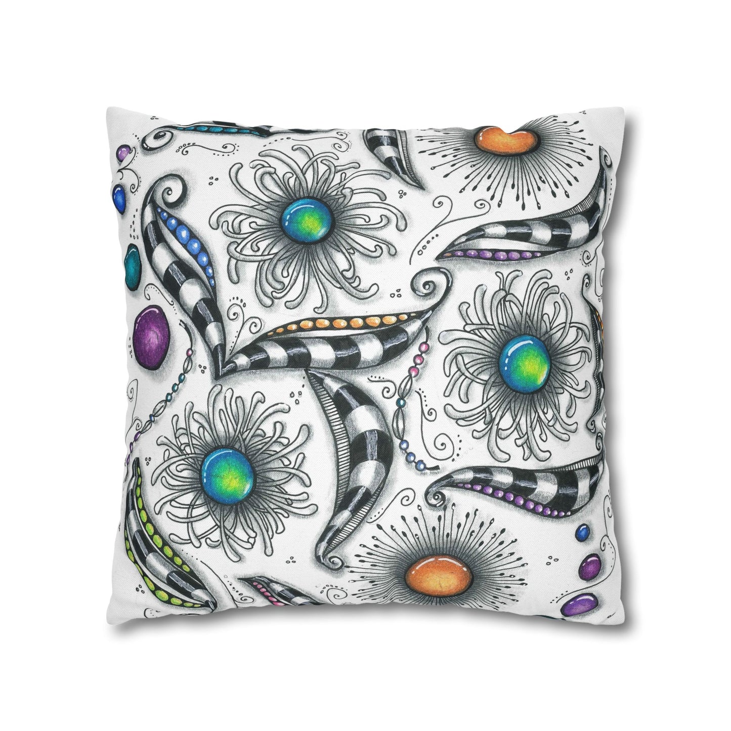 Zen Whimsy Spun Polyester Square Pillowcase