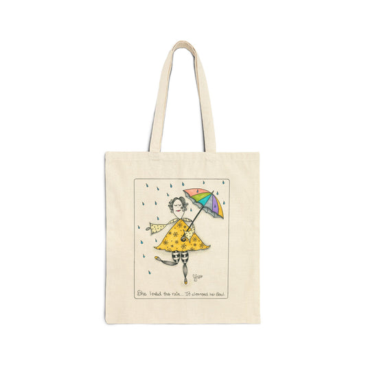 The Rain Cleansed Her Soul Cotton Canvas Tote Bag