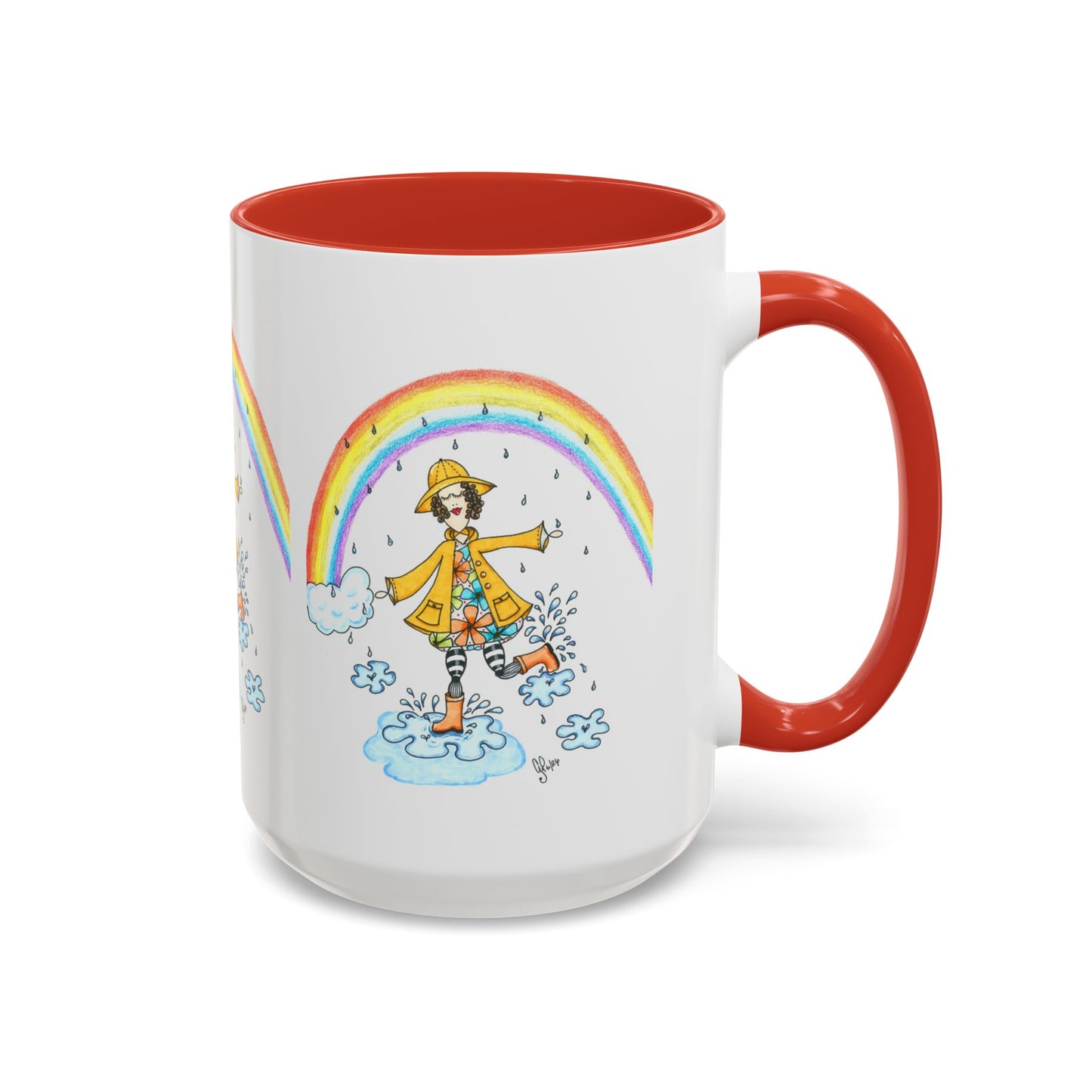 Dancing In The Rain Accent Coffee Mug (11, 15oz)