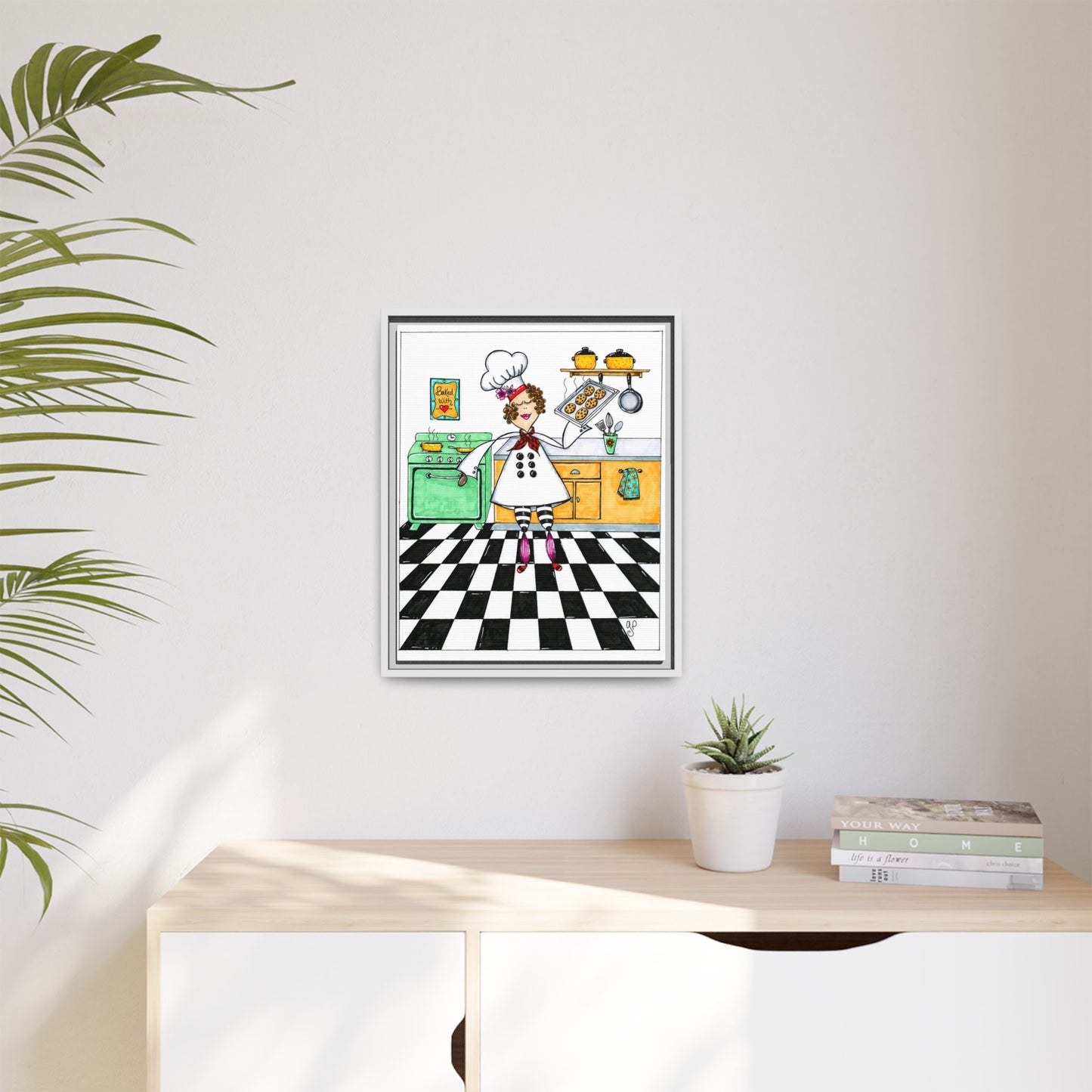 She Bakes! Matte Canvas, Framed (Multi-color)