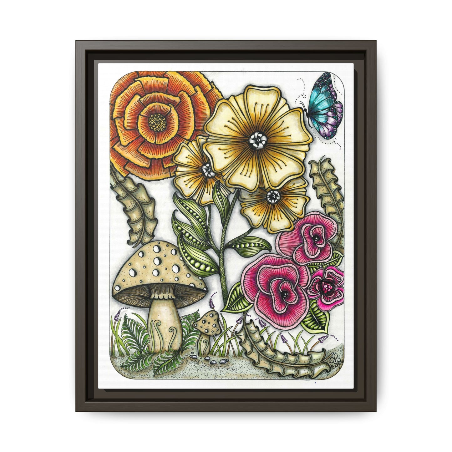 Wild Flowers Matte Canvas, Framed (Multi-color)