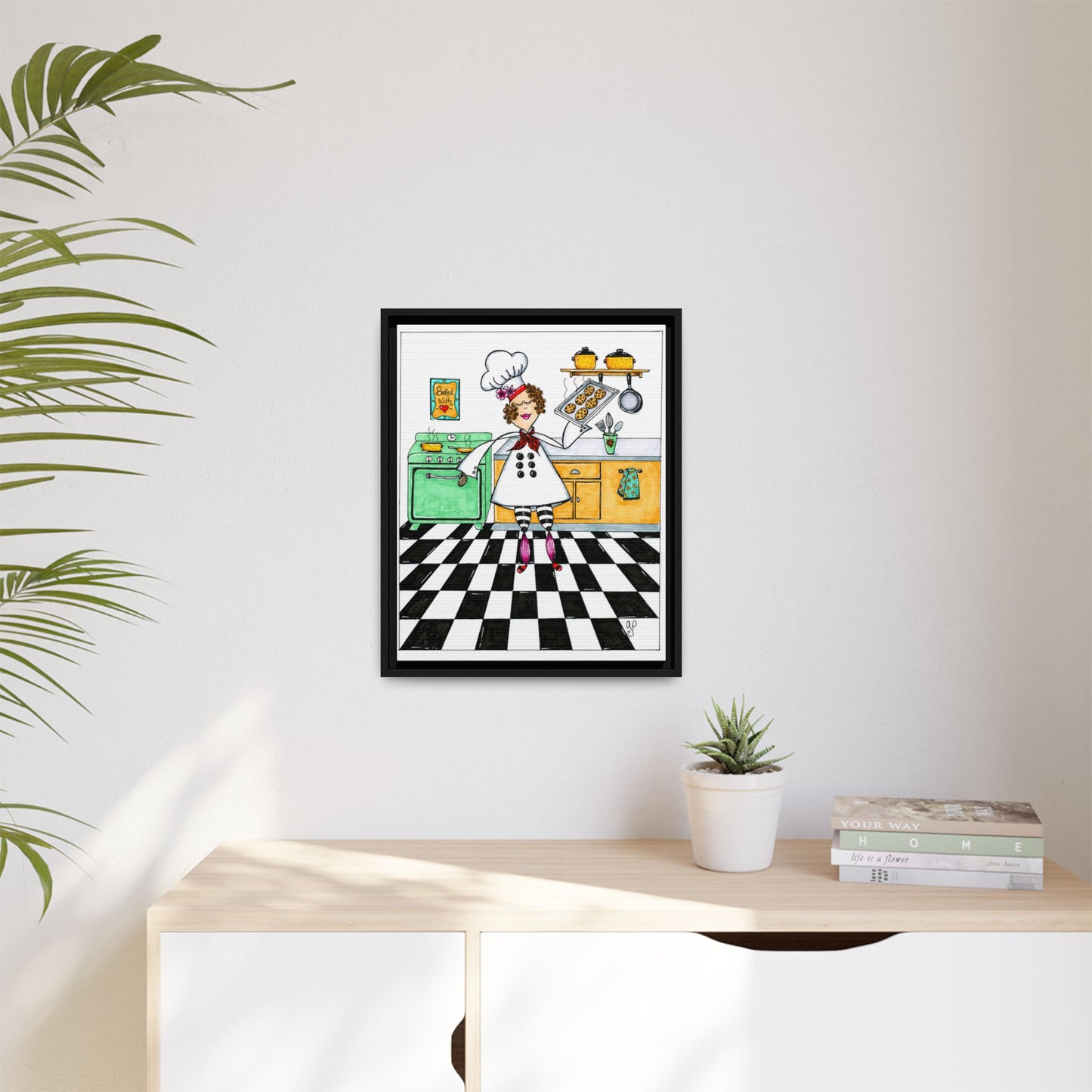 She Bakes! Matte Canvas, Framed (Multi-color)