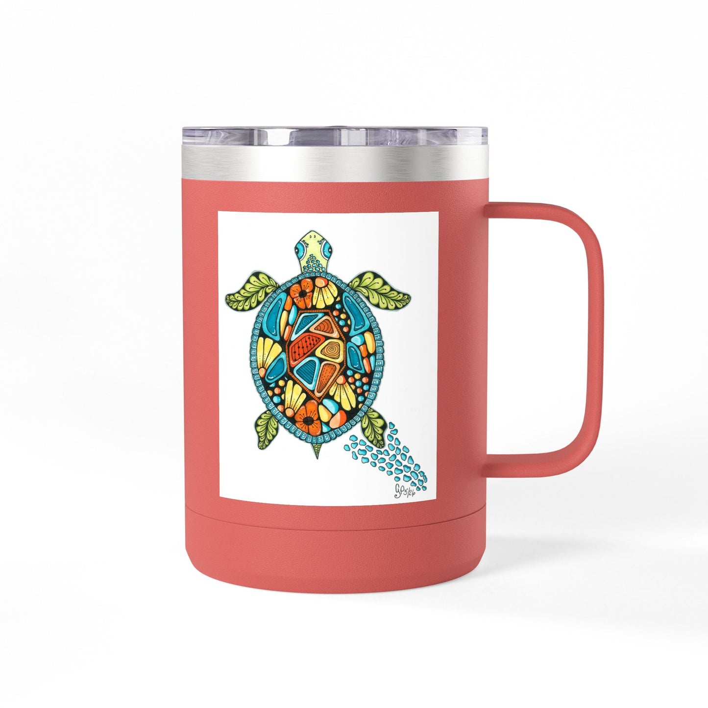 Sea Turtle Coffee Mug Tumbler, 15oz