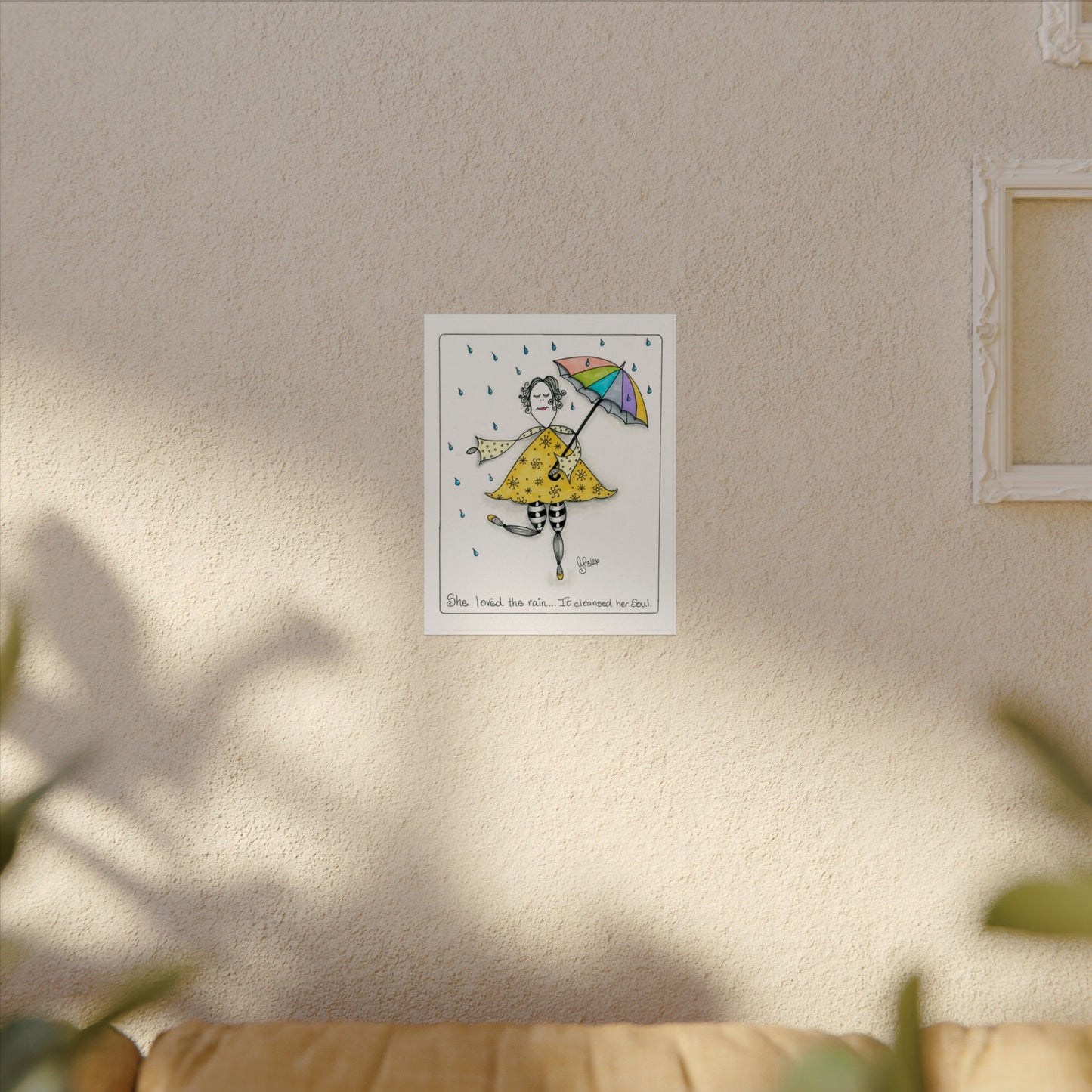 The Rain Cleansed Her Soul Textured Watercolor Matte Posters