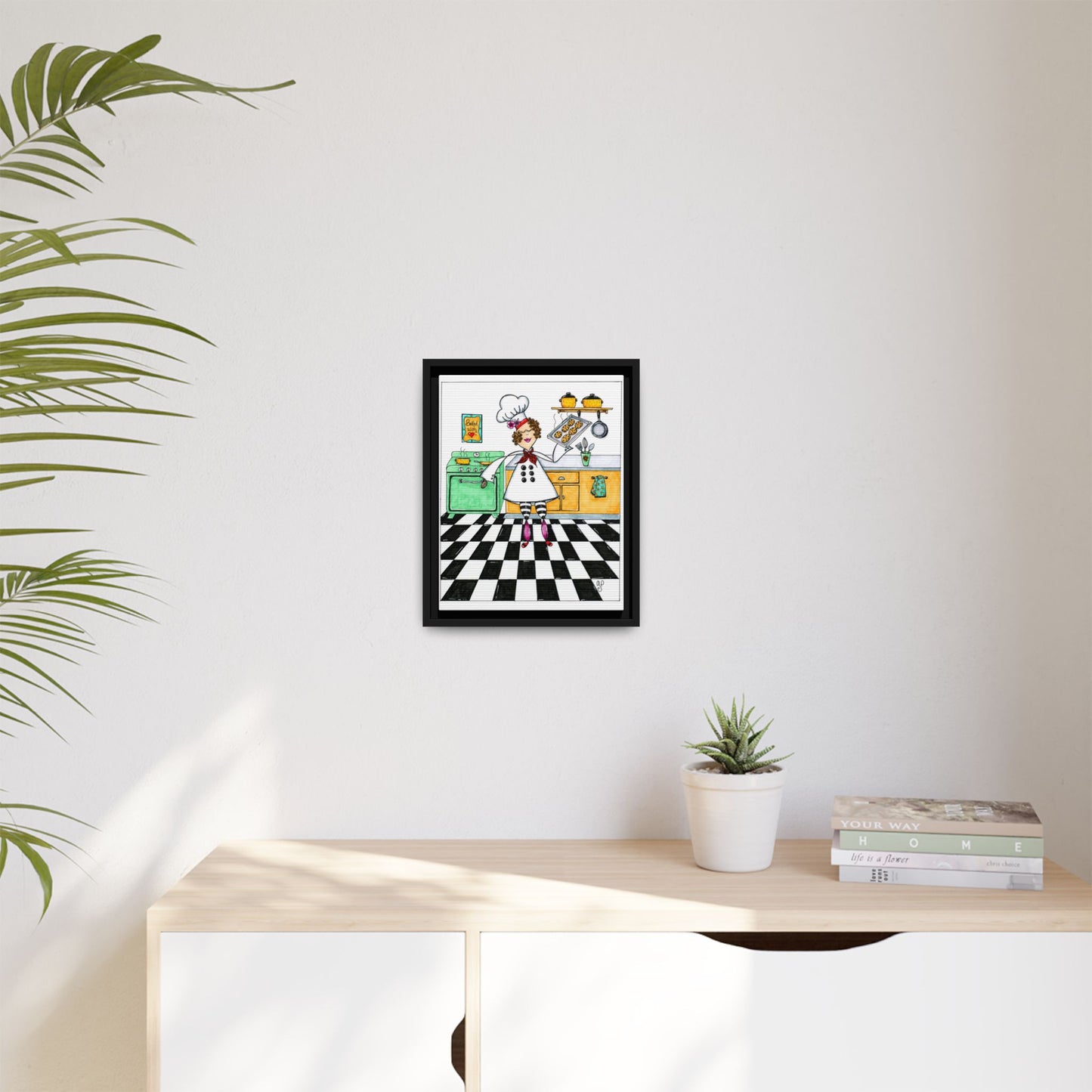 She Bakes! Matte Canvas, Framed (Multi-color)