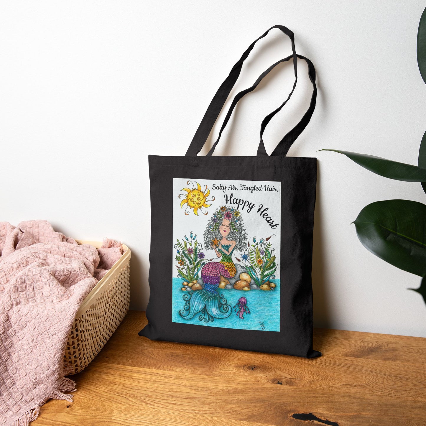 Mermaid Cotton Canvas Tote Bag