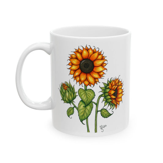 Something About Sunflowers Ceramic Mug, (11oz, 15oz)