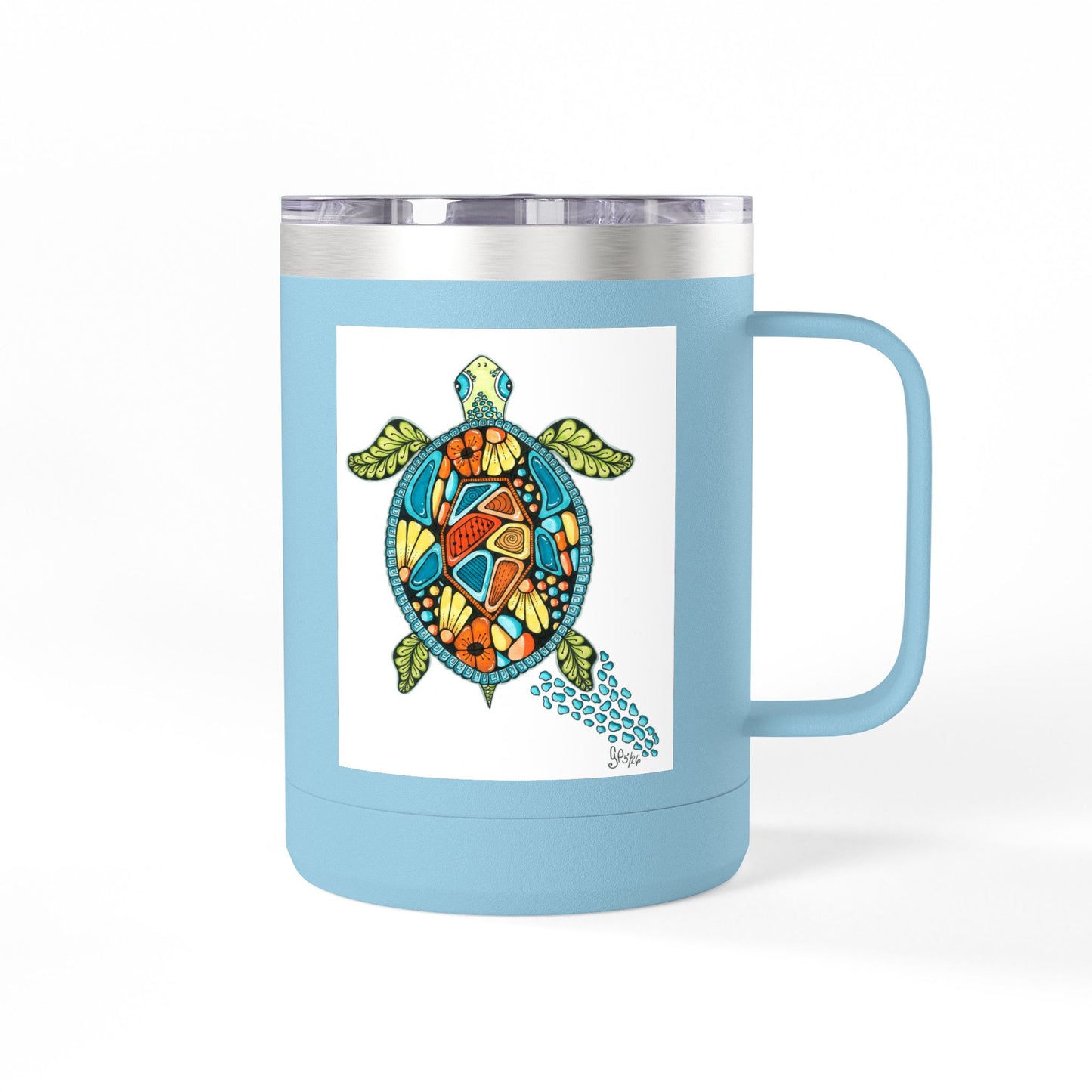 Sea Turtle Coffee Mug Tumbler, 15oz
