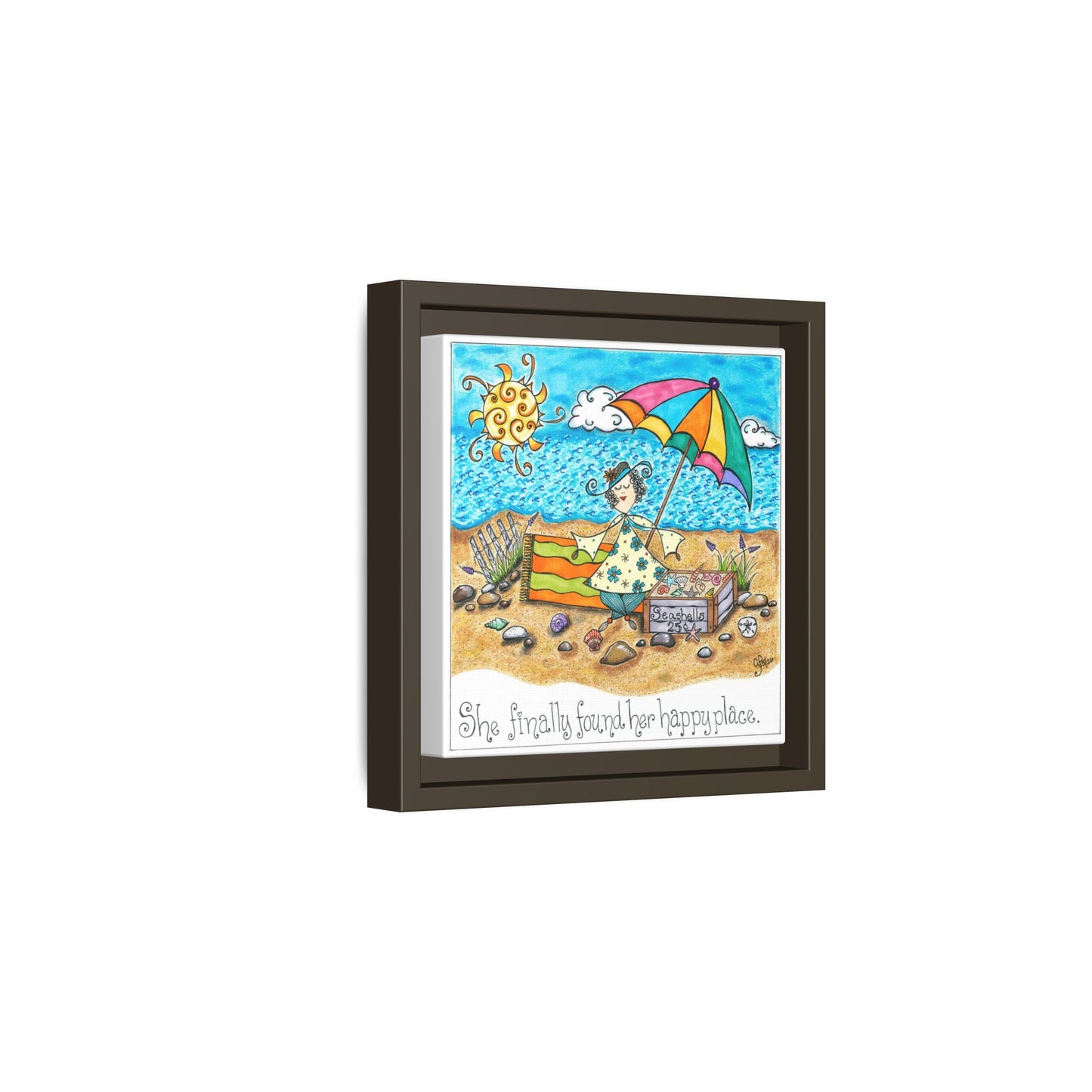 Her Happy Place Matte Canvas, Framed (Multi-color)