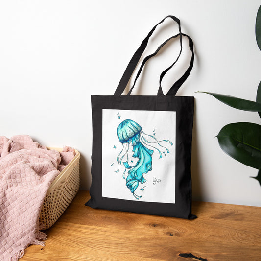Dancing Jellyfish Cotton Canvas Tote Bag