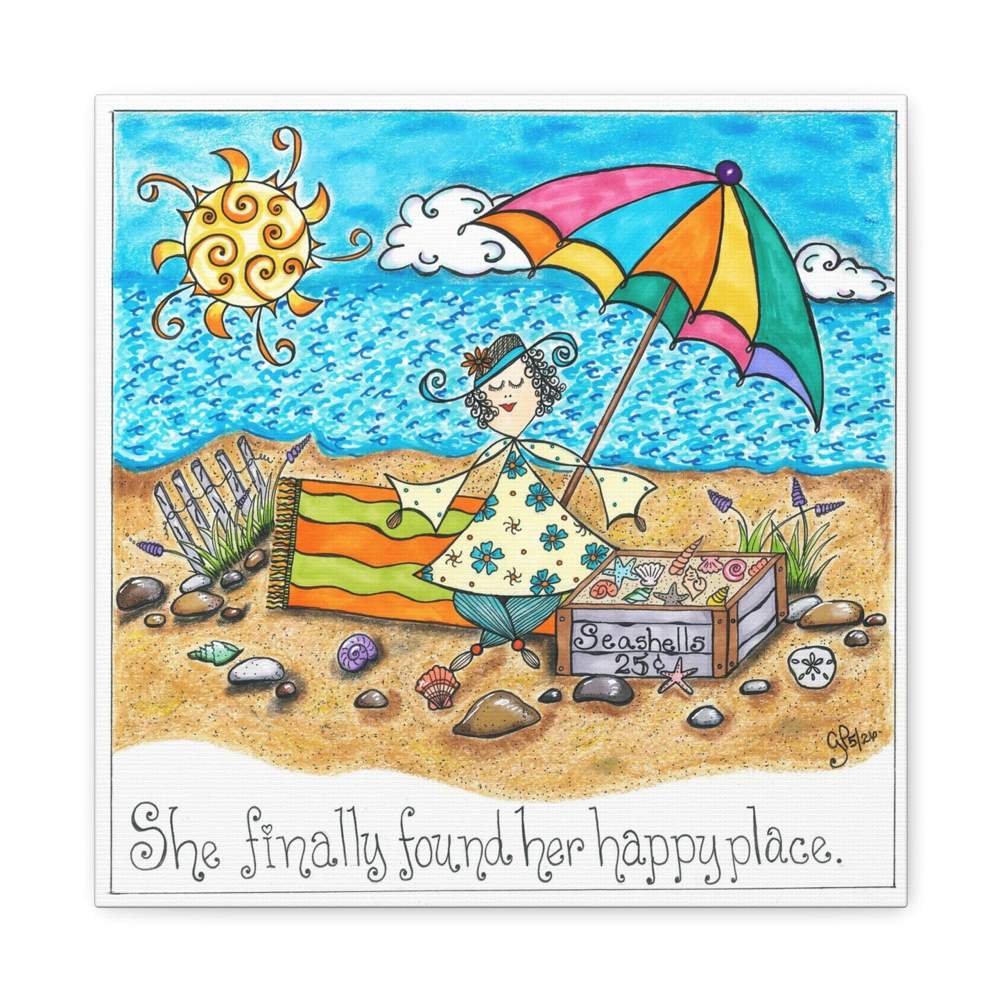 Happy Place Matte Canvas, Stretched, 1.25"