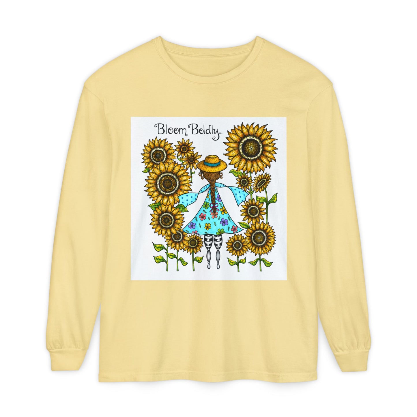 Bloom Boldly Garment-dyed Long Sleeve T-Shirt