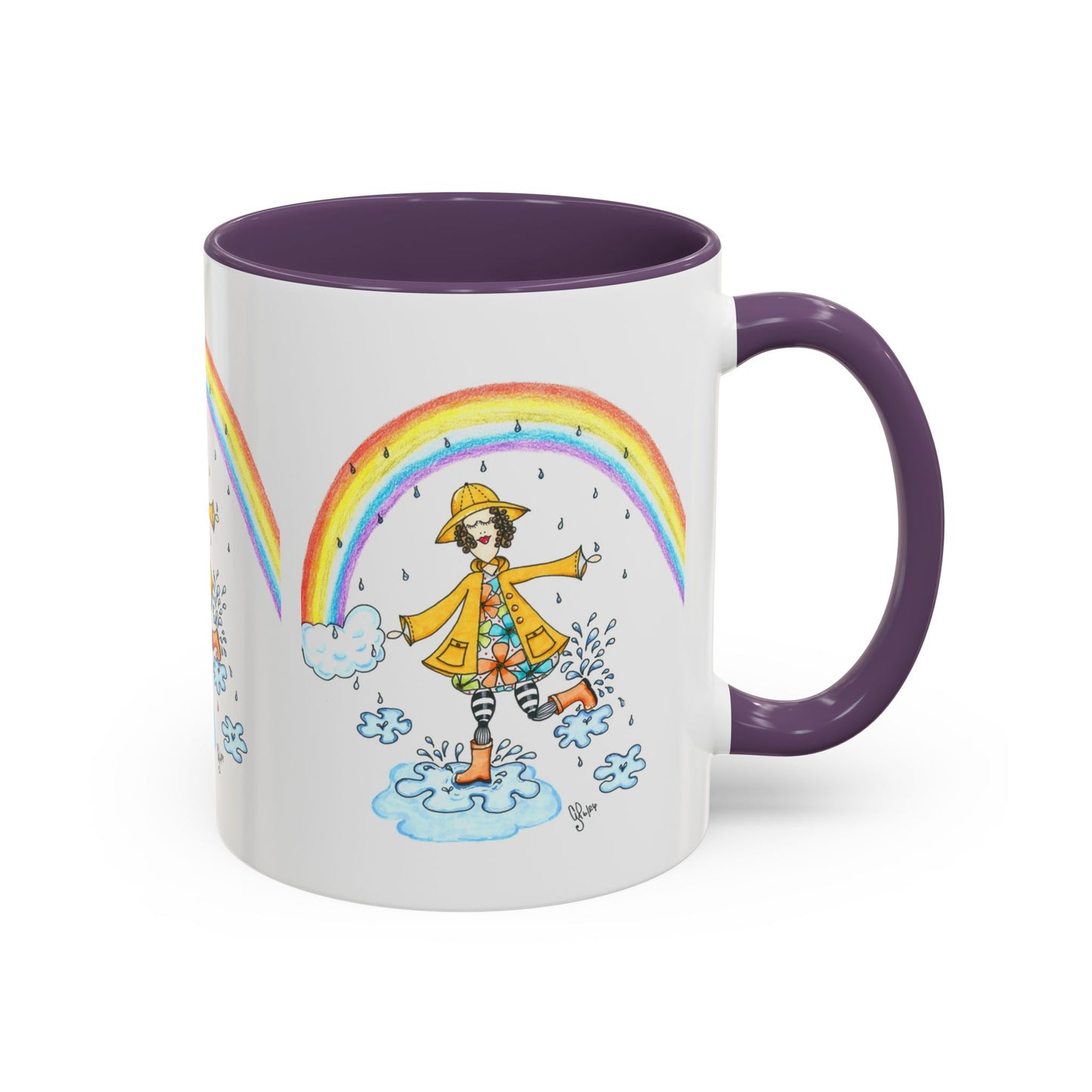 Dancing In The Rain Accent Coffee Mug (11, 15oz)
